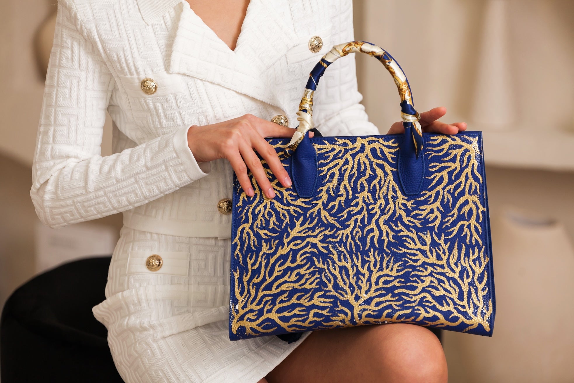 Anca Barbu Sophia Bag, Coral Reef, Gold