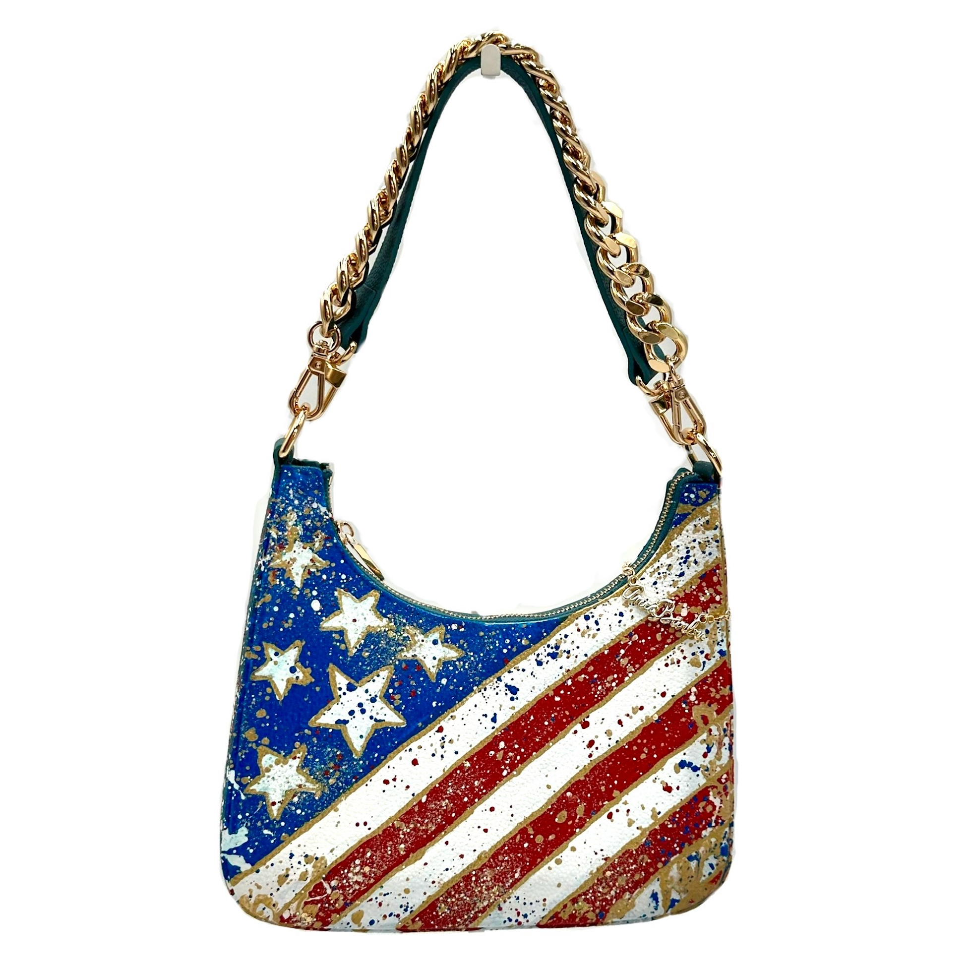 Anca Barbu Mika Blue Medium Bag, American Flag