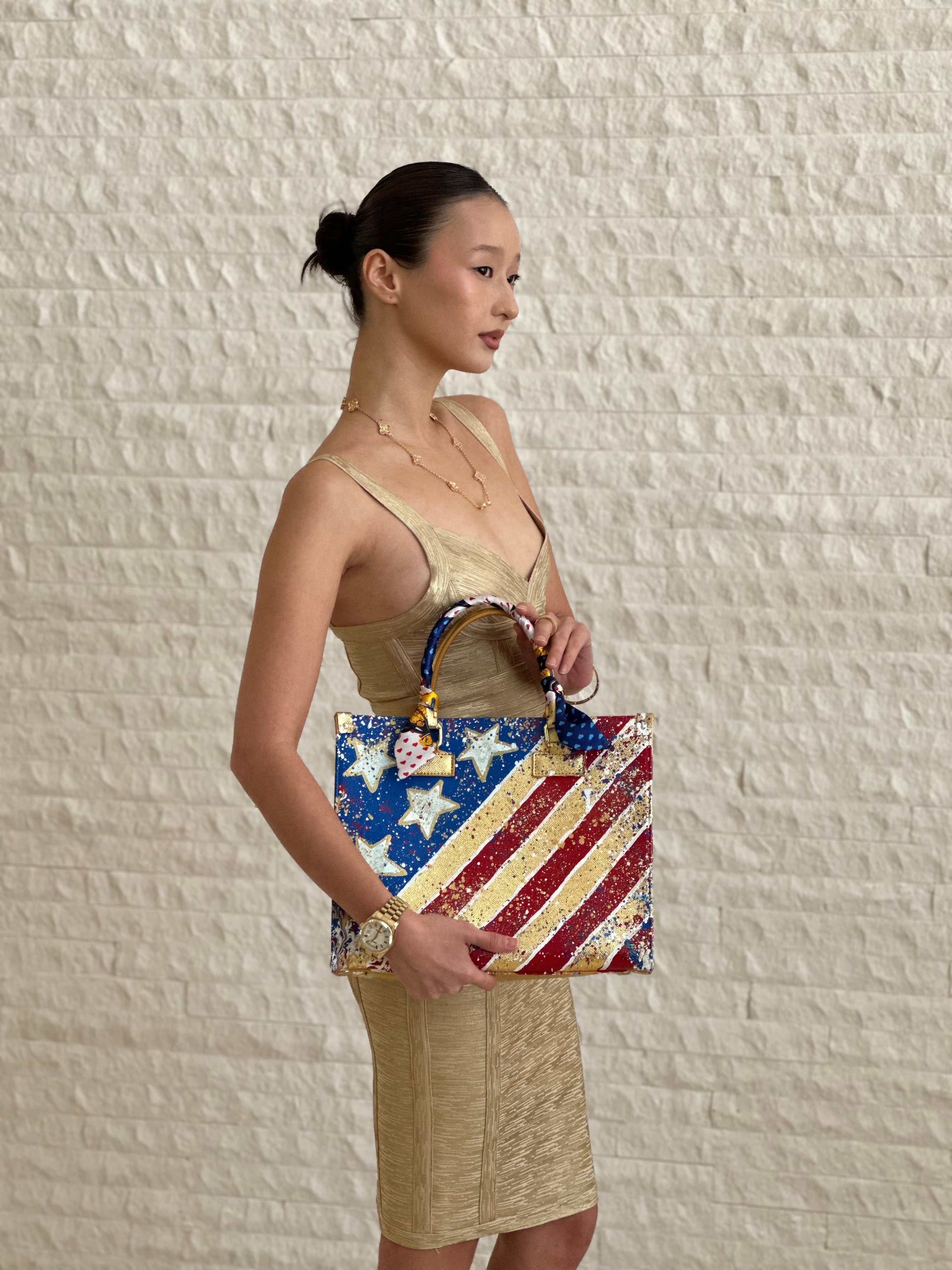 USA hand painted patriotic handbags
