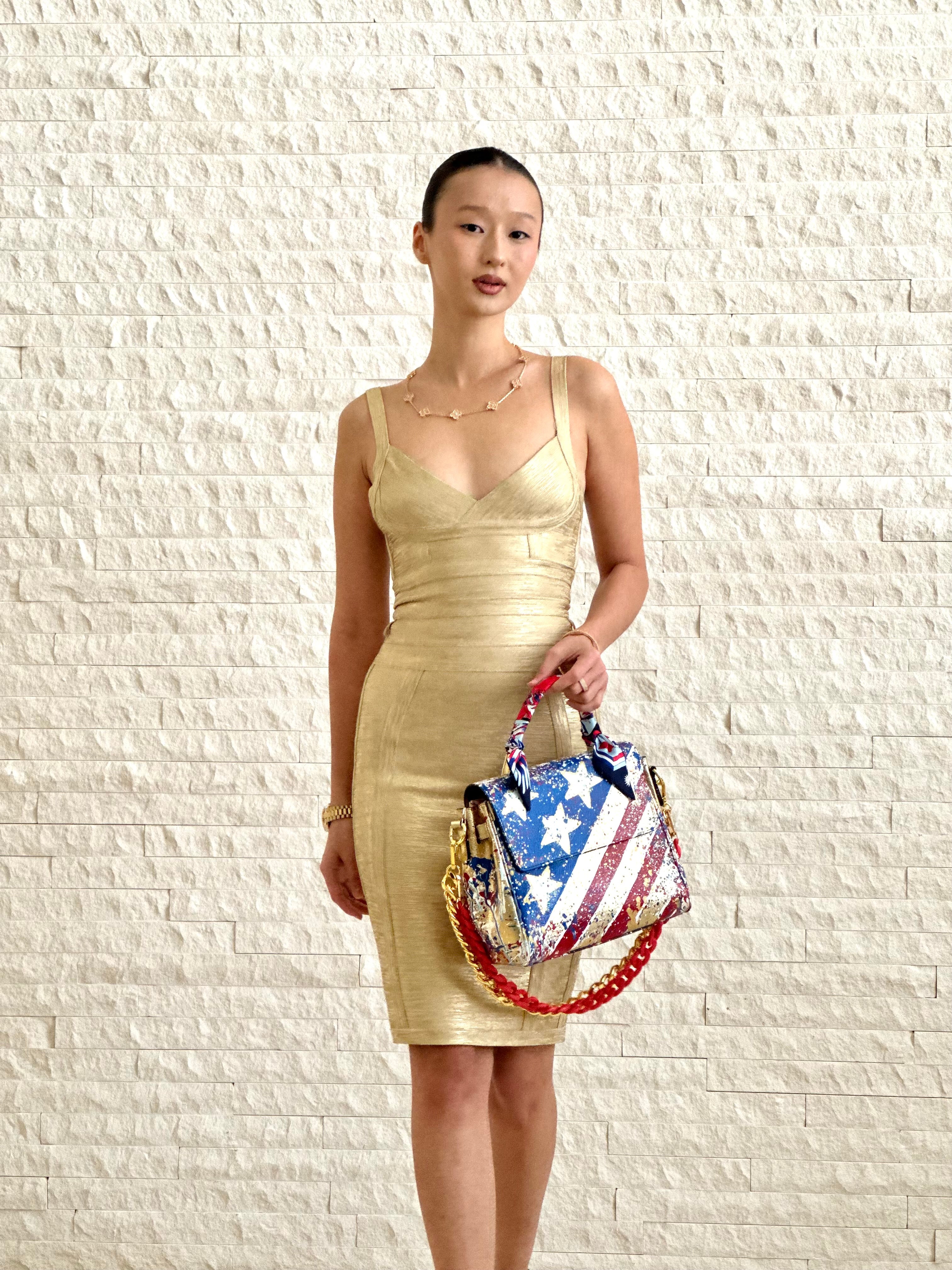 Anca Barbu Vicky Gold Bag, American Flag