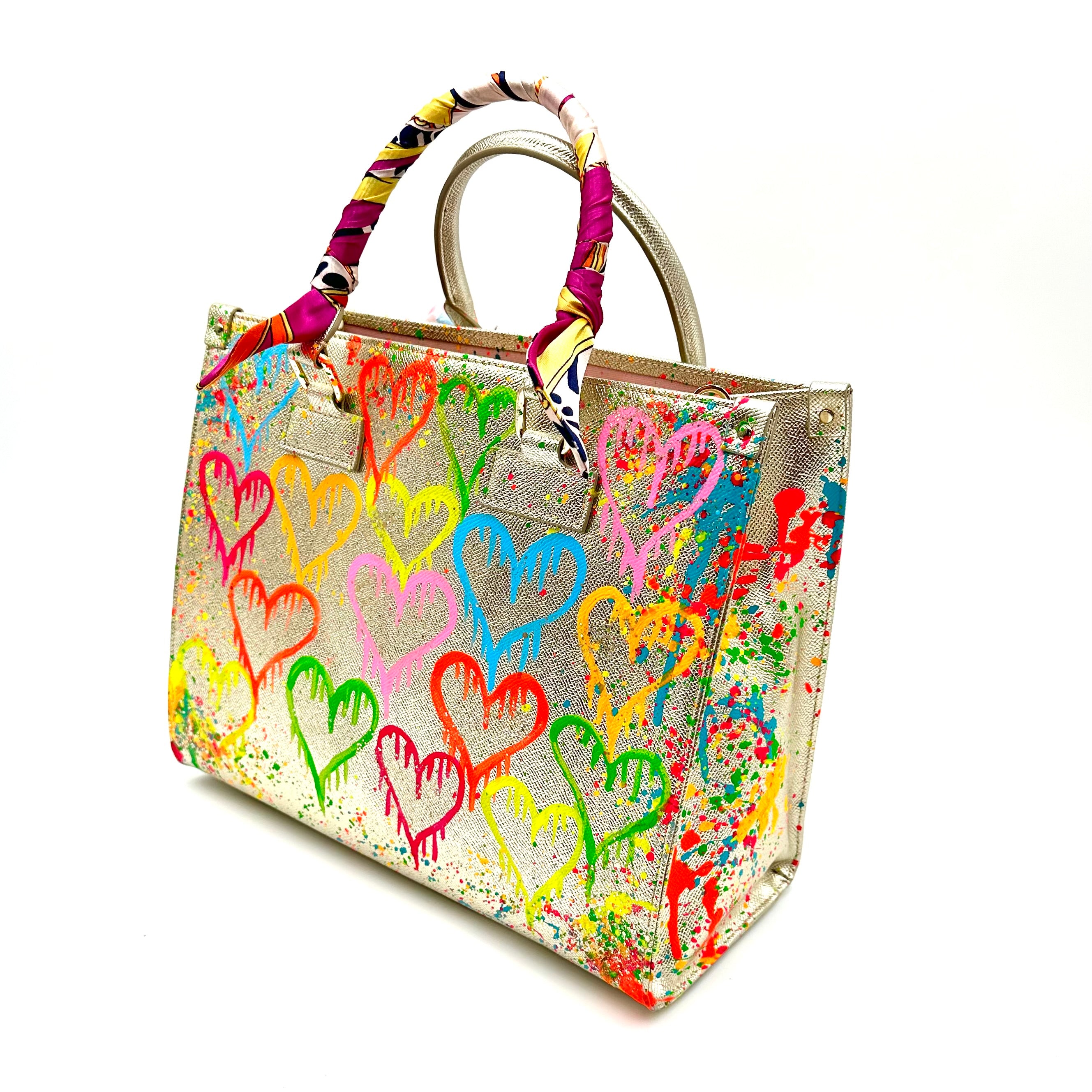 Anca Barbu Nicole Bag, Multi Dripping Hearts