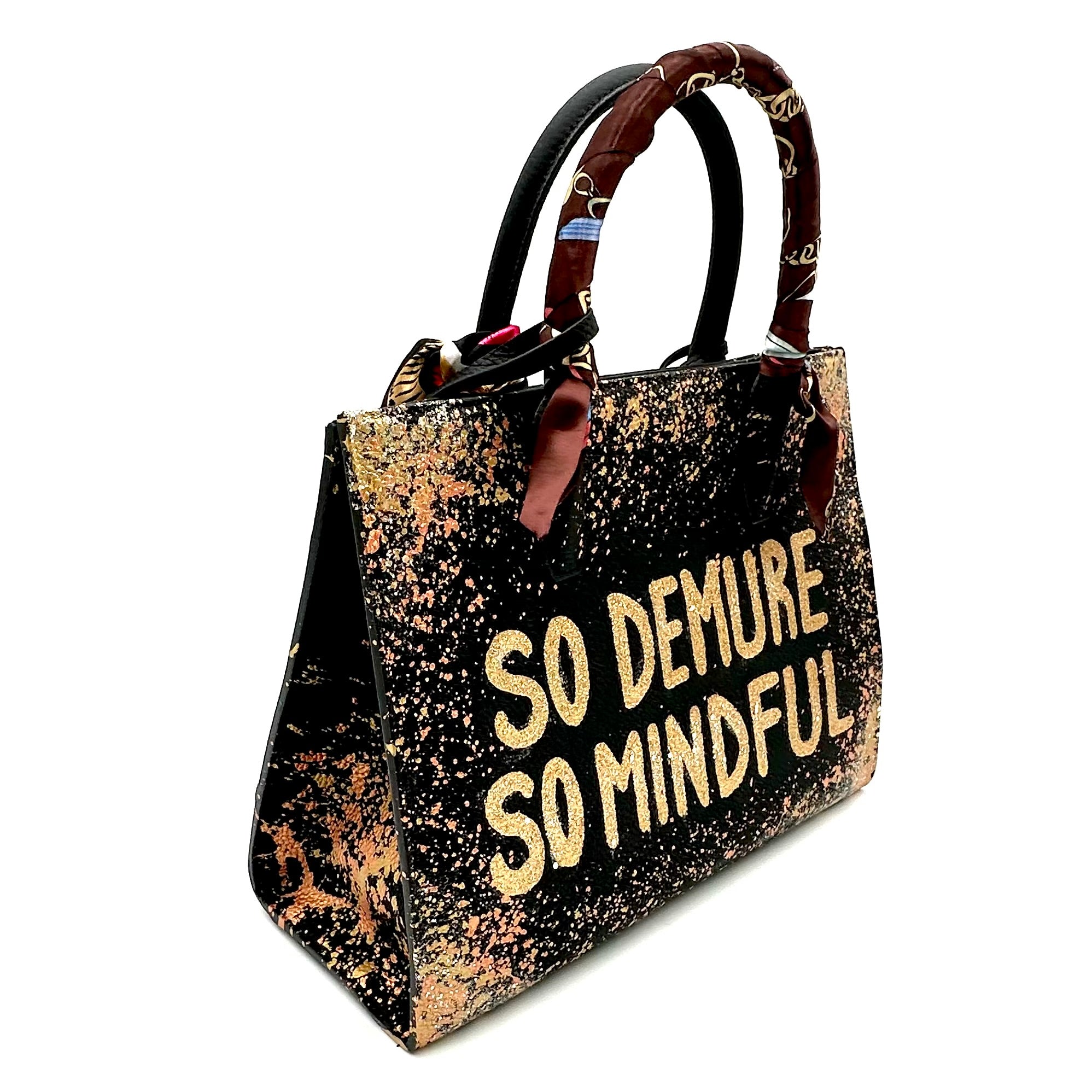 Anca Barbu Sophia Black Genuine leather bag, So demure so mindful, gold