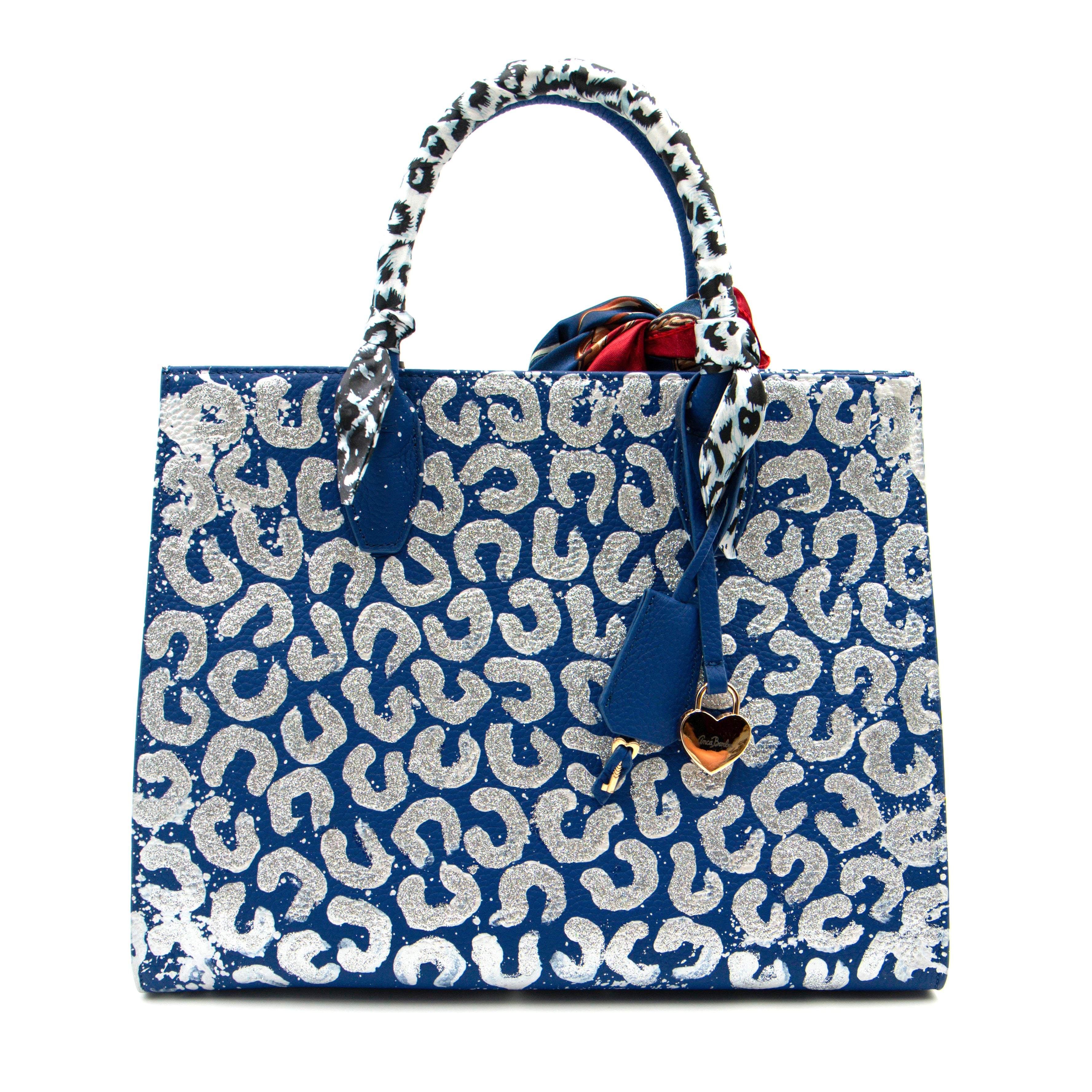 Anca Barbu Sophia Bag, Cheetah, Silver