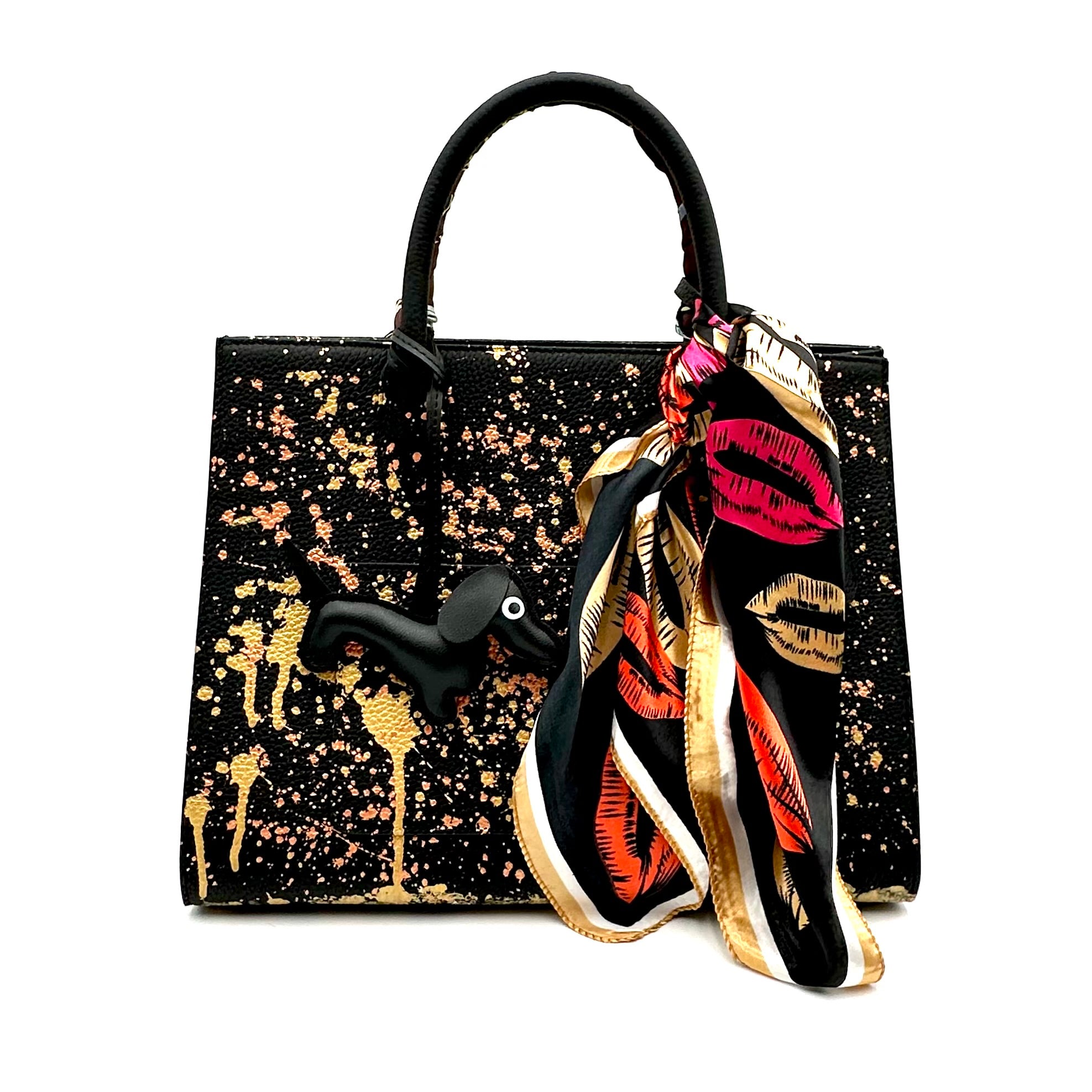 Anca Barbu Sophia Black Genuine leather bag, So demure so mindful, gold