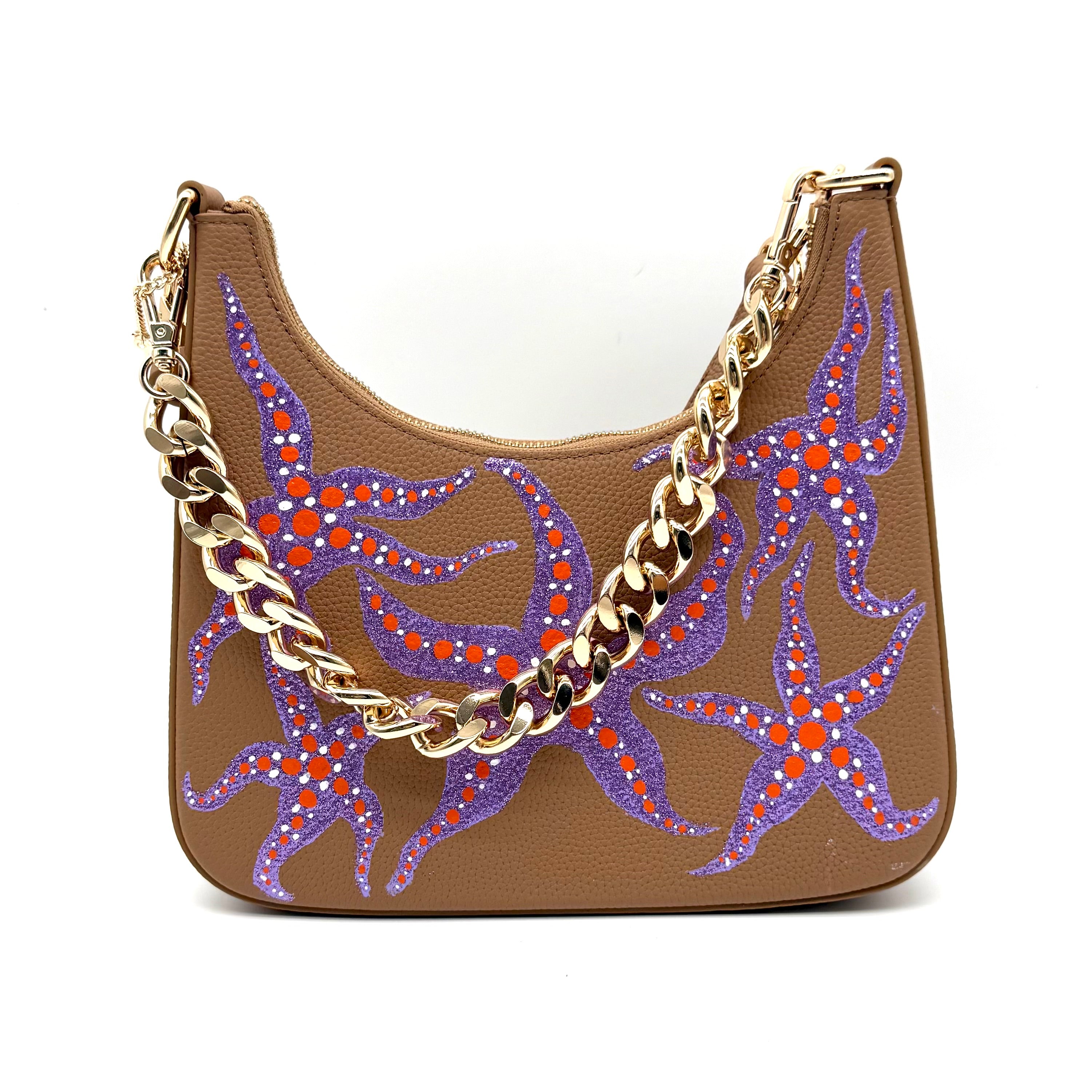 Anca Barbu Mika taupe “Purple Glitter Starfish”