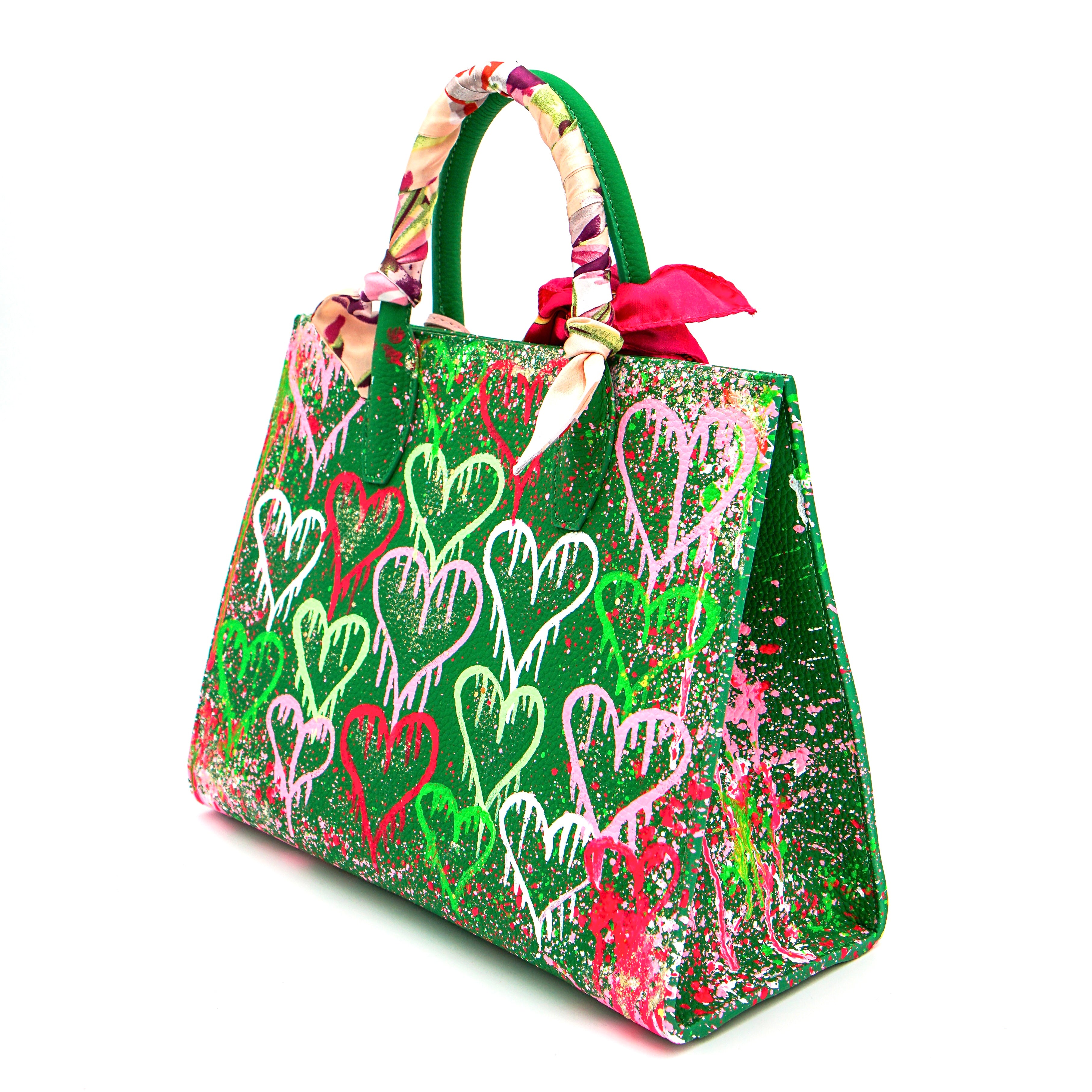Anca Barbu Sophia Bag, Dripping Heart, Pink