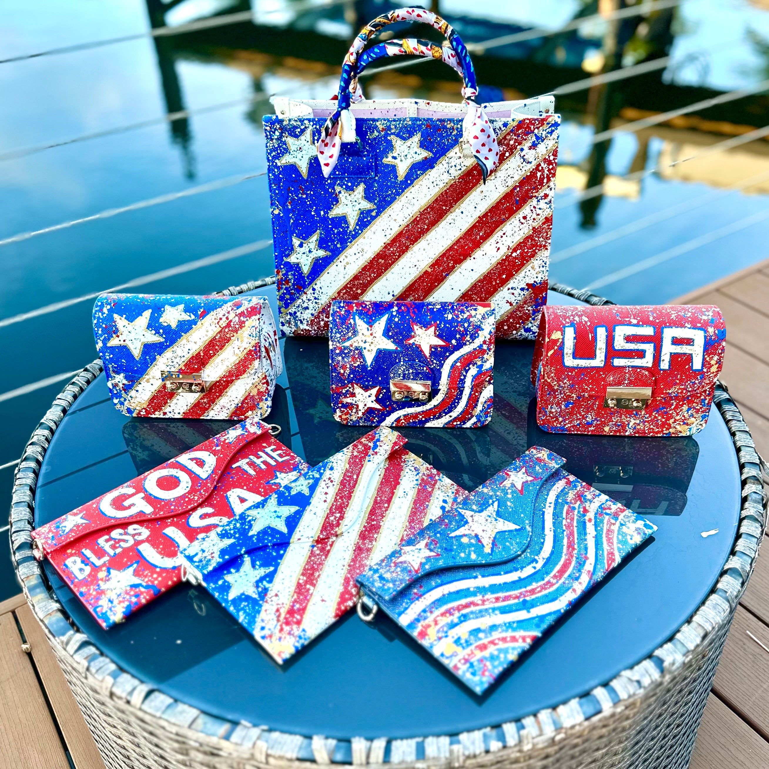 Anca Barbu Nicole White Bag, God Bless the USA