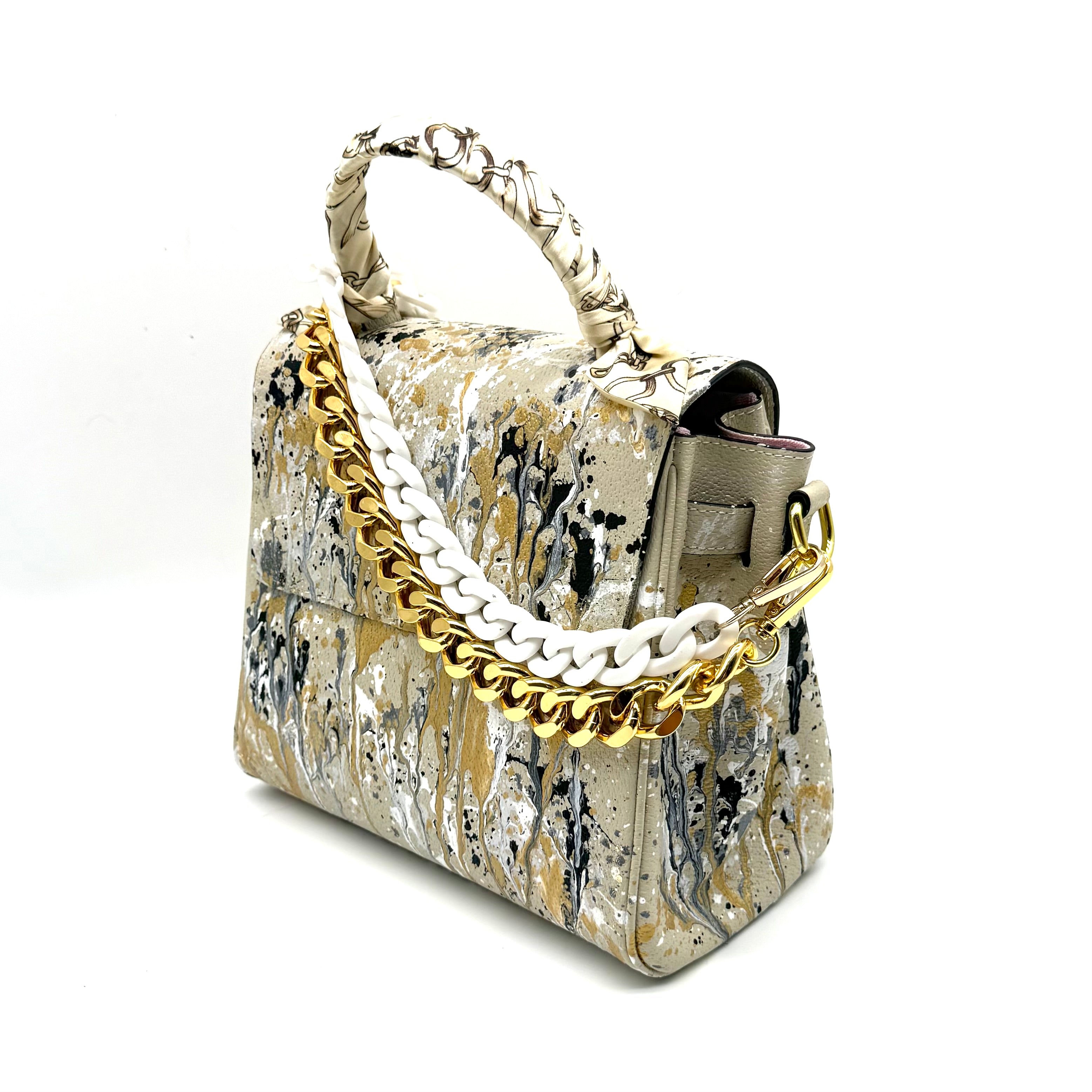Anca Barbu Vicky white “metallic splashes”