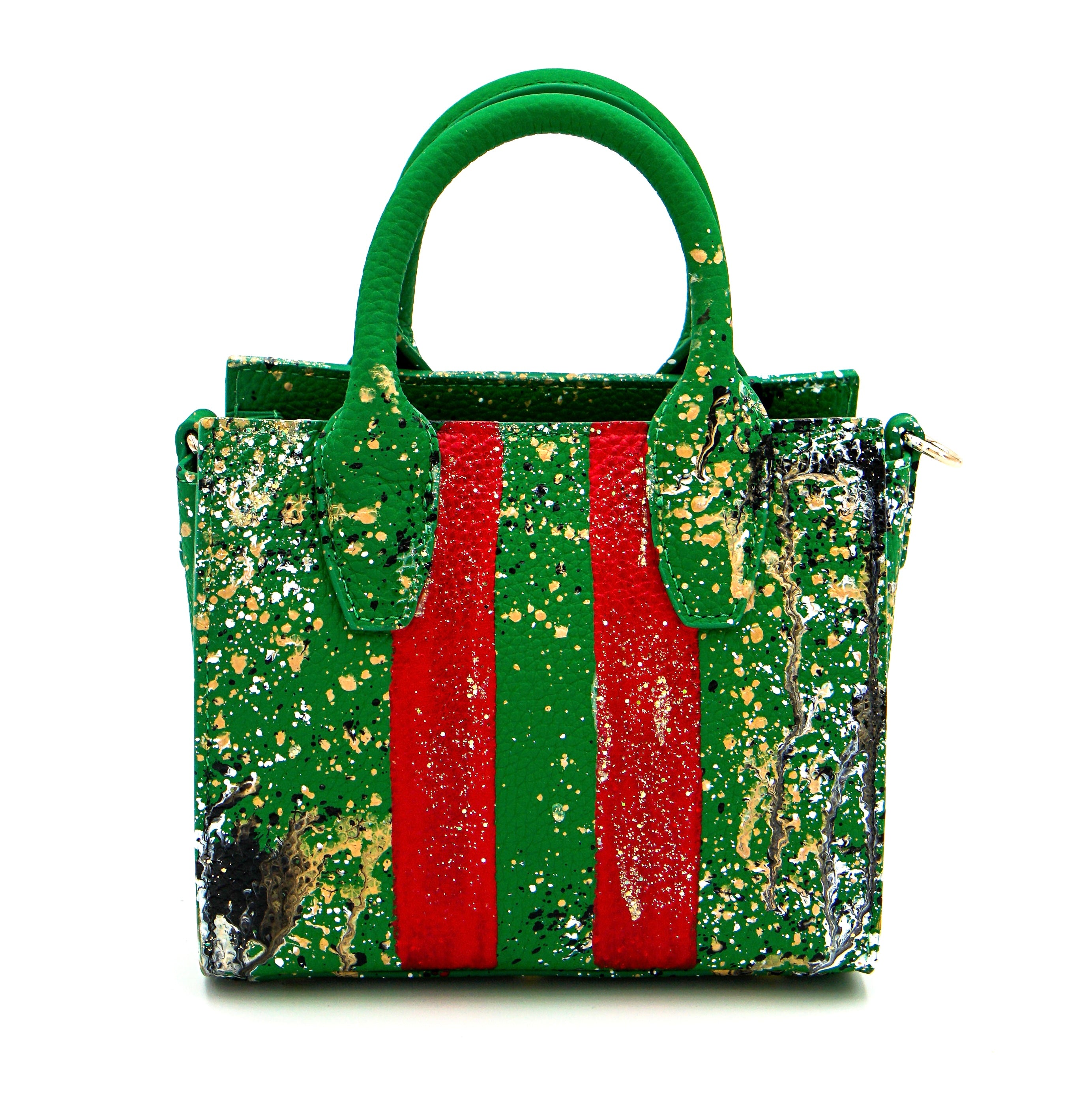 Anca Barbu Camila Bag, Red Stripe, Metallic