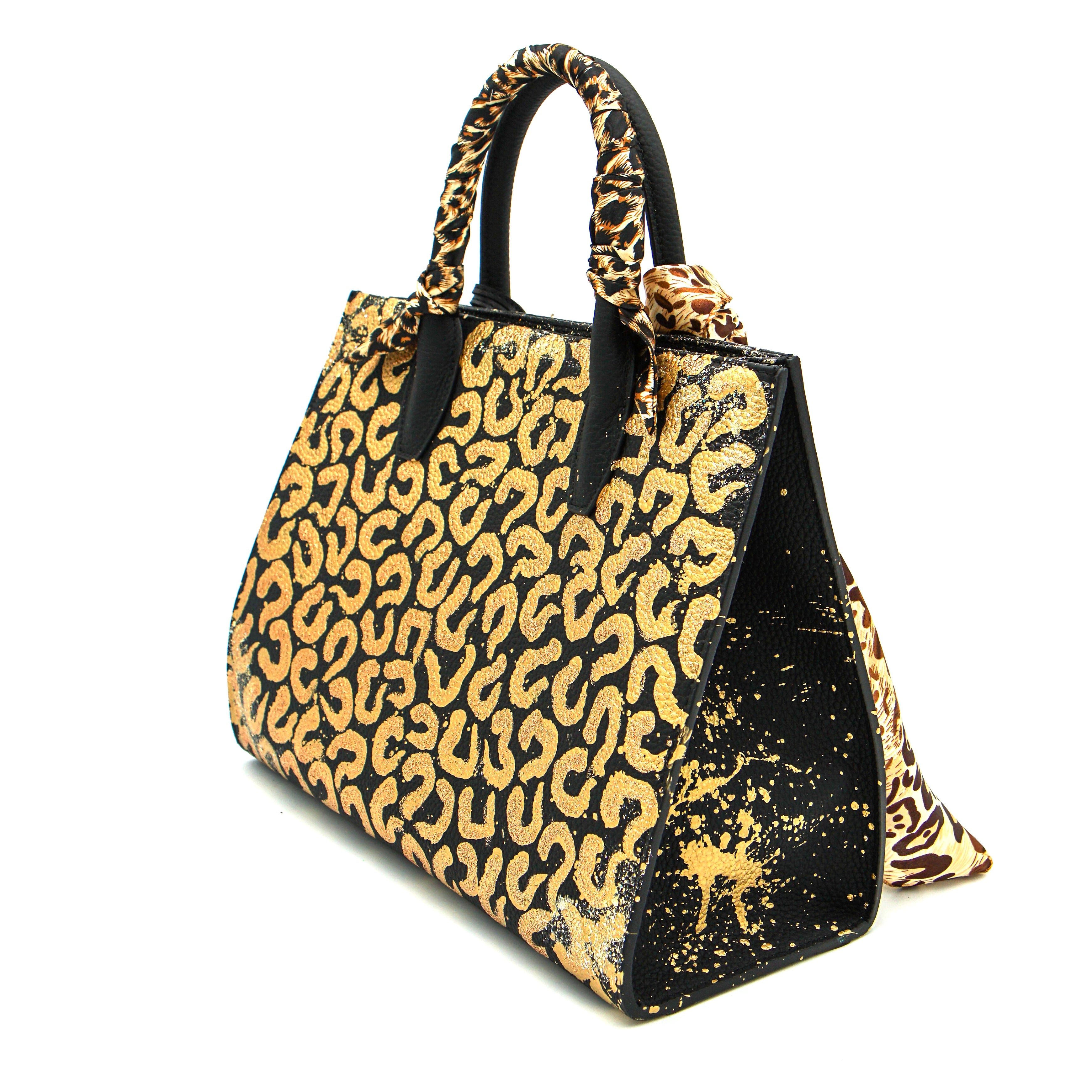 Anca Barbu Sophia Bag, Leopard Print, Gold