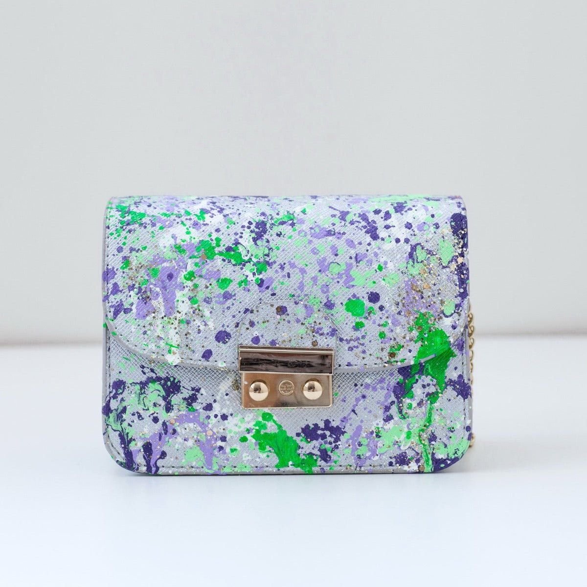 Anca Barbu Carolina Bag, Splashes, Purple-Green