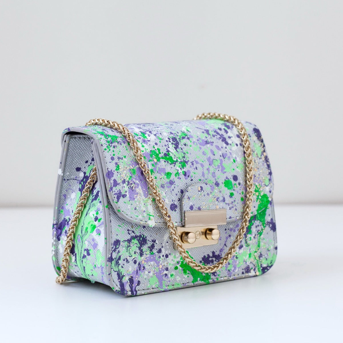 Anca Barbu Carolina Bag, Splashes, Purple-Green