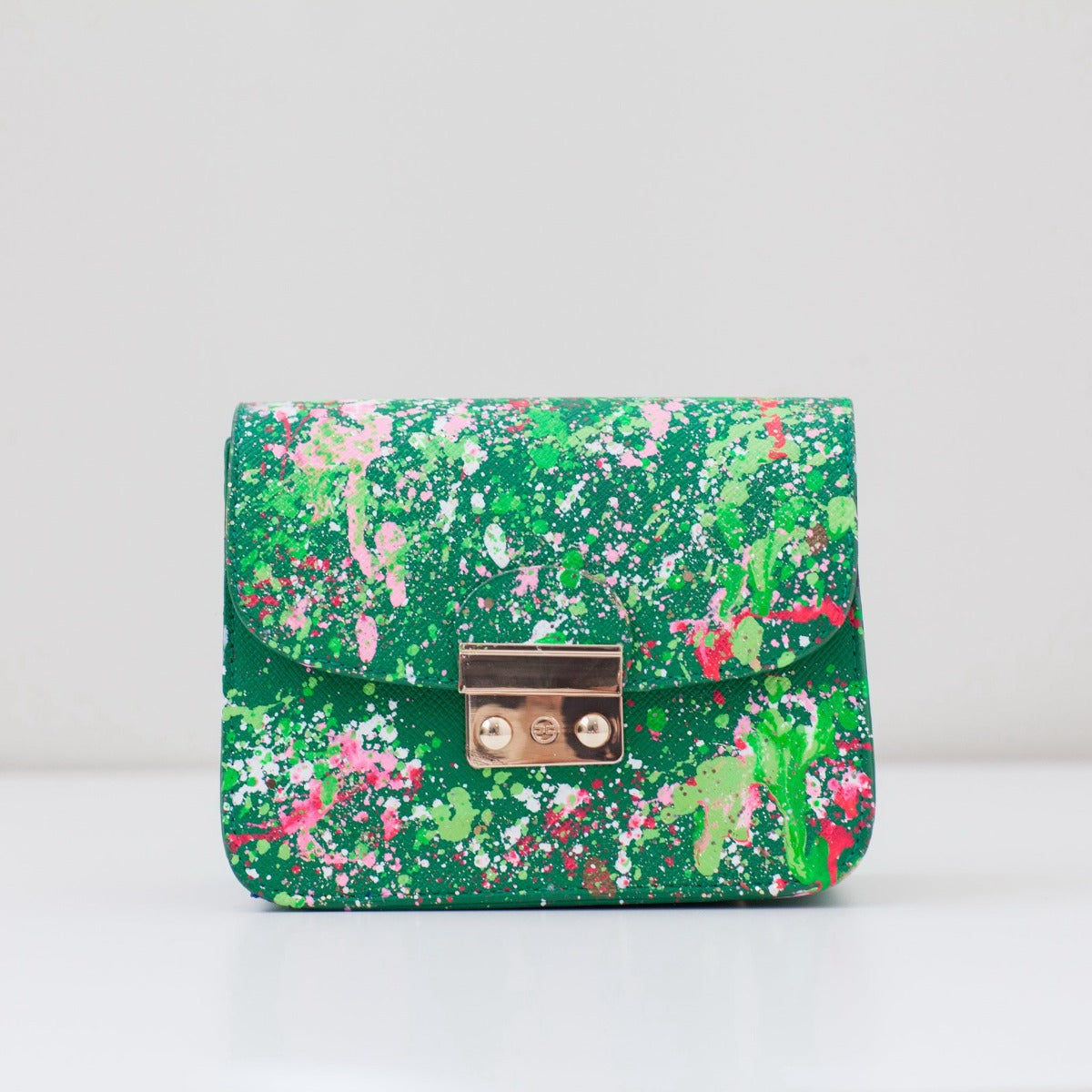 Anca Barbu Carolina Bag, Splashes, Green-Pink