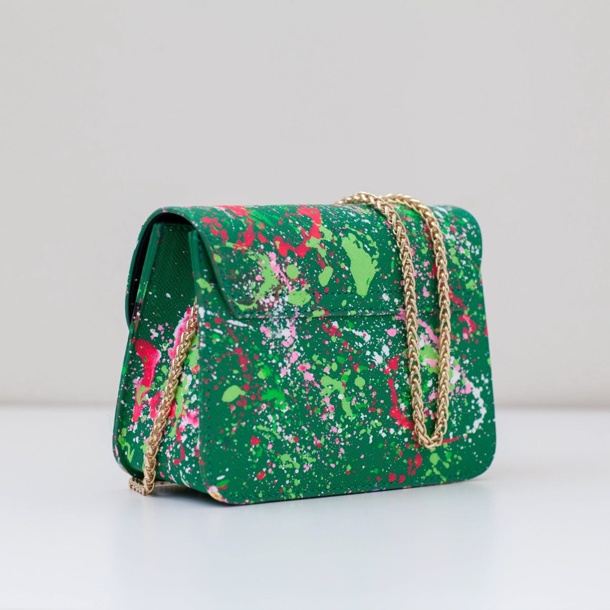 Anca Barbu Carolina Bag, Splashes, Green-Pink