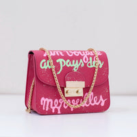 Thumbnail for Anca Barbu Carolina Bag, Un Voyage au Pays Des Merveilles, Green-Pink