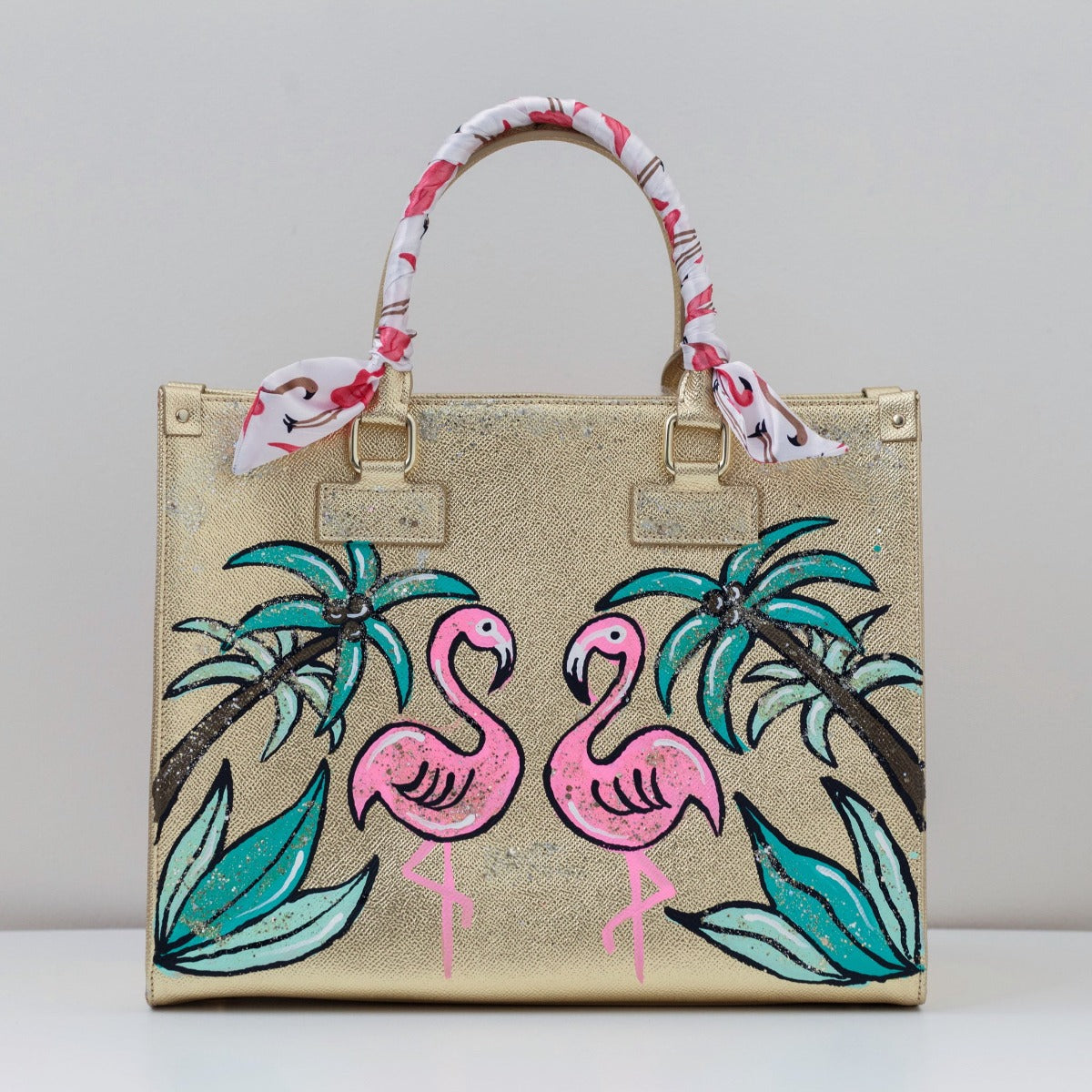 Anca Barbu Nicole Bag, Double Flamingos, Spring Pink