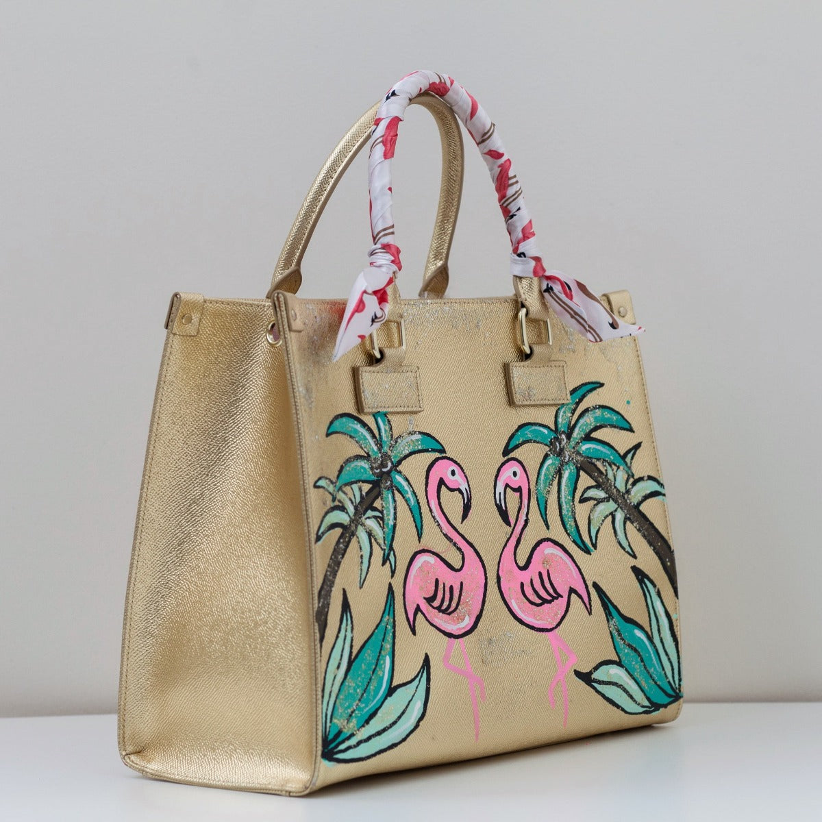 Anca Barbu Nicole Bag, Double Flamingos, Spring Pink