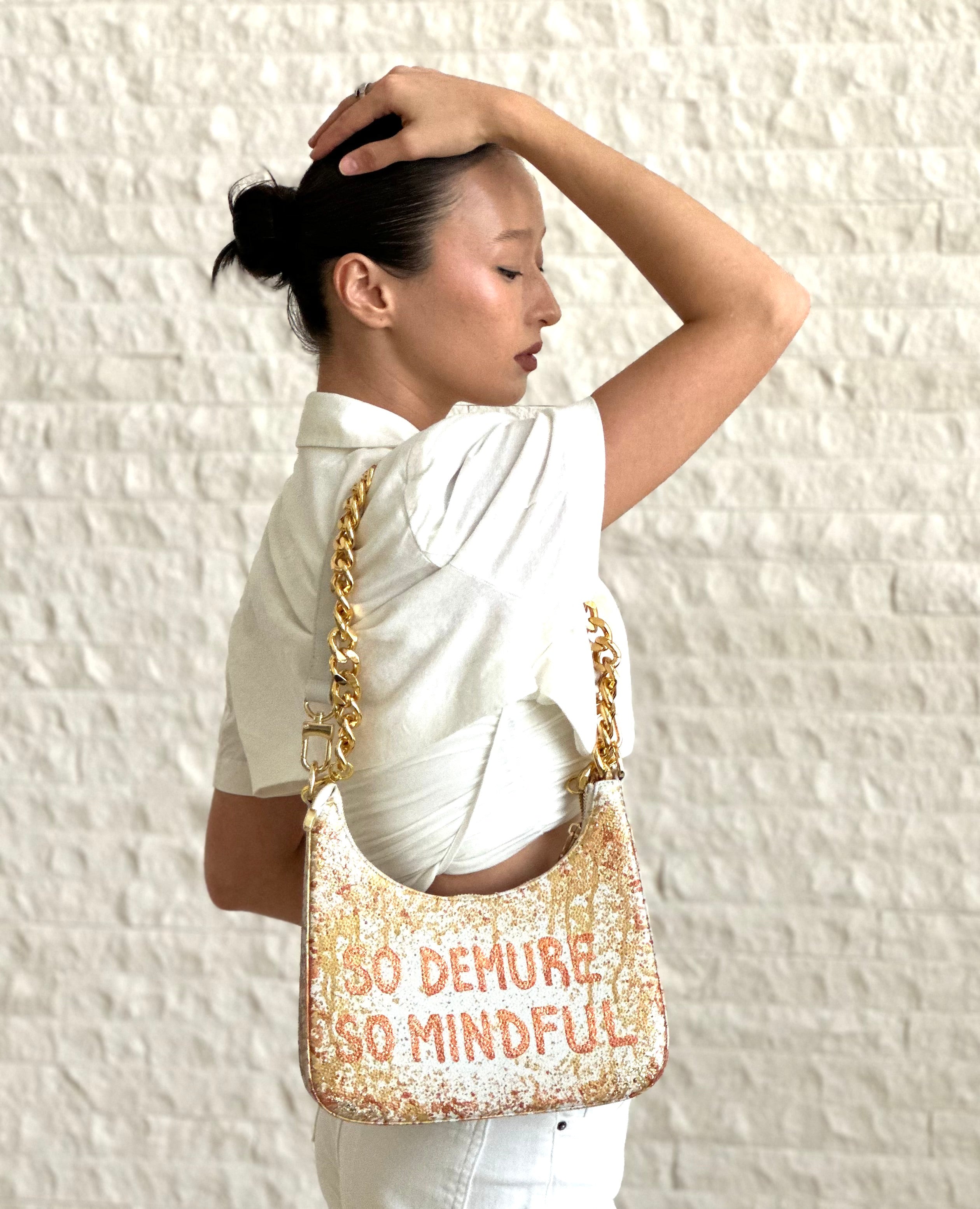 Anca Barbu Mika White Medium Bag, So Demure So Mindful