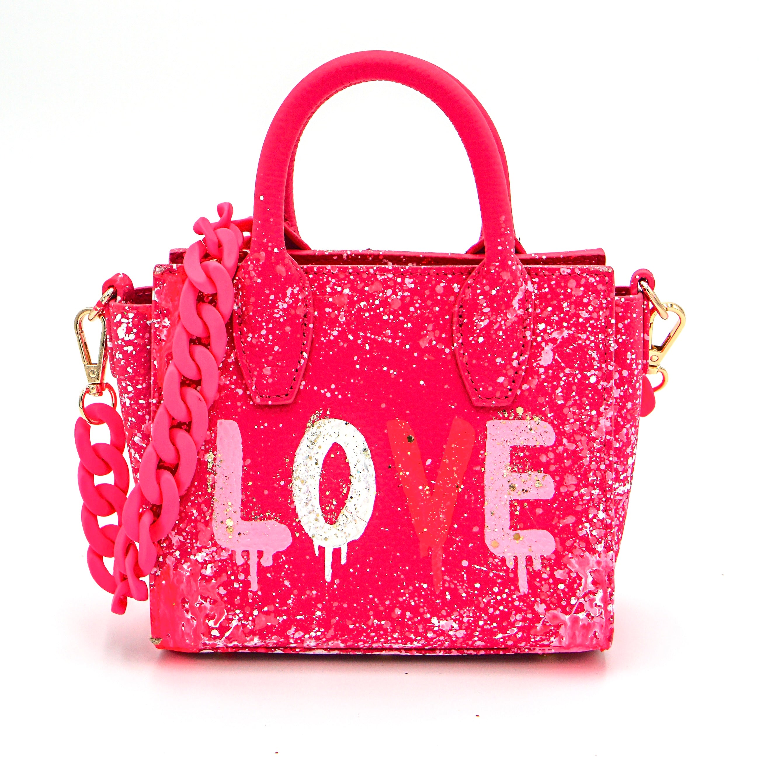 Anca Barbu Camila Bag, LOVE, White and Pink