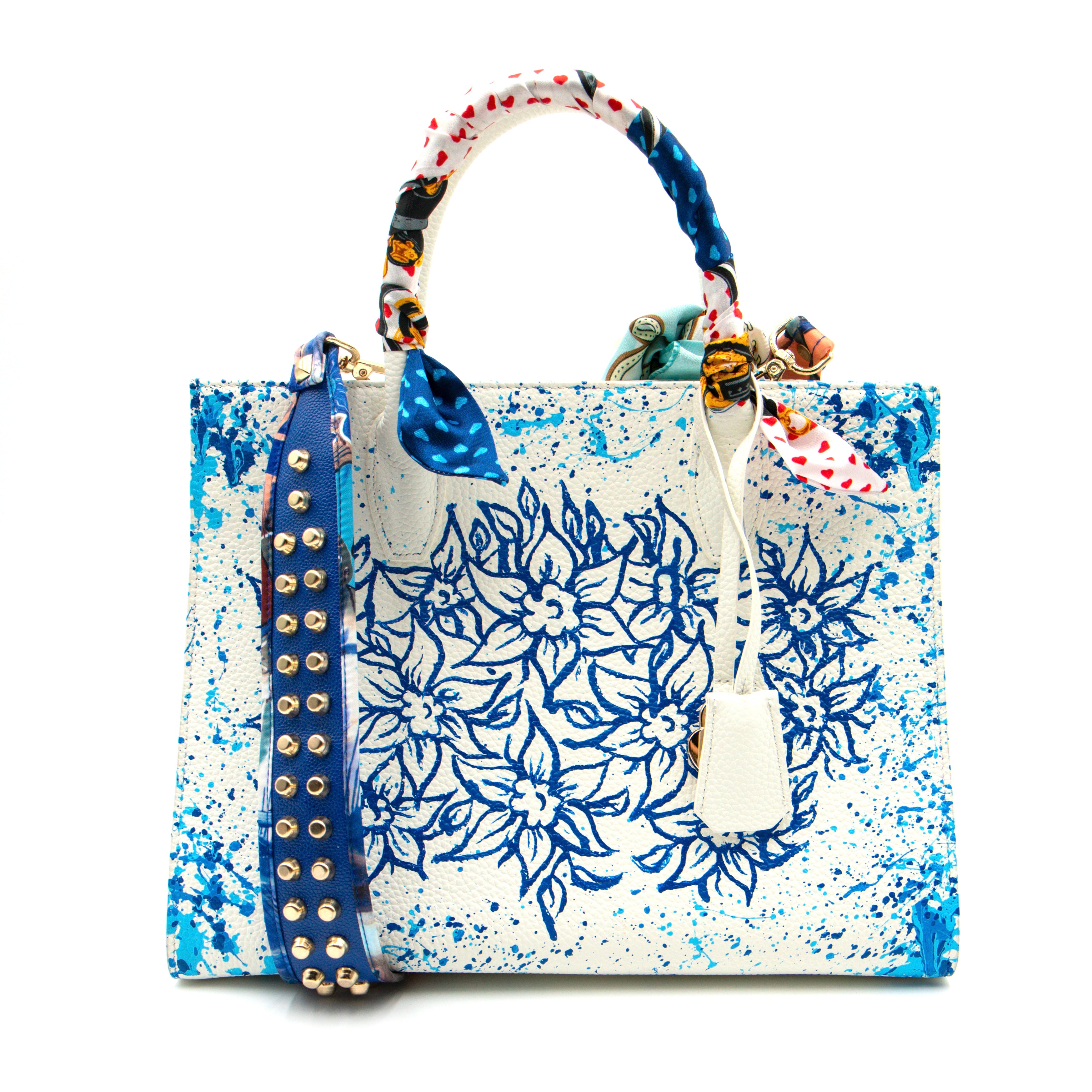 Anca Barbu Sophia Bag, Blue Flowers