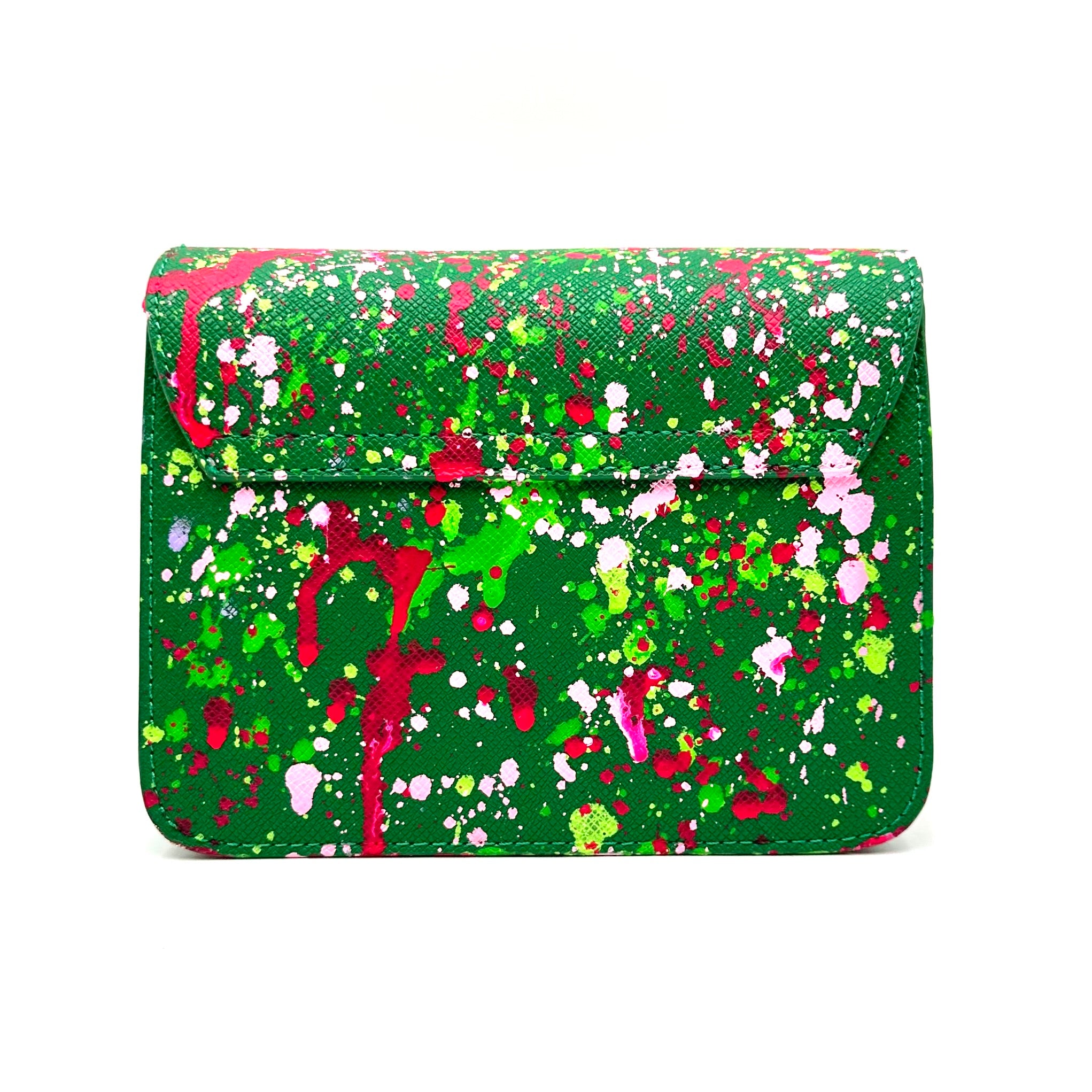Anca Barbu Carolina Green Bag, Pink Leafs