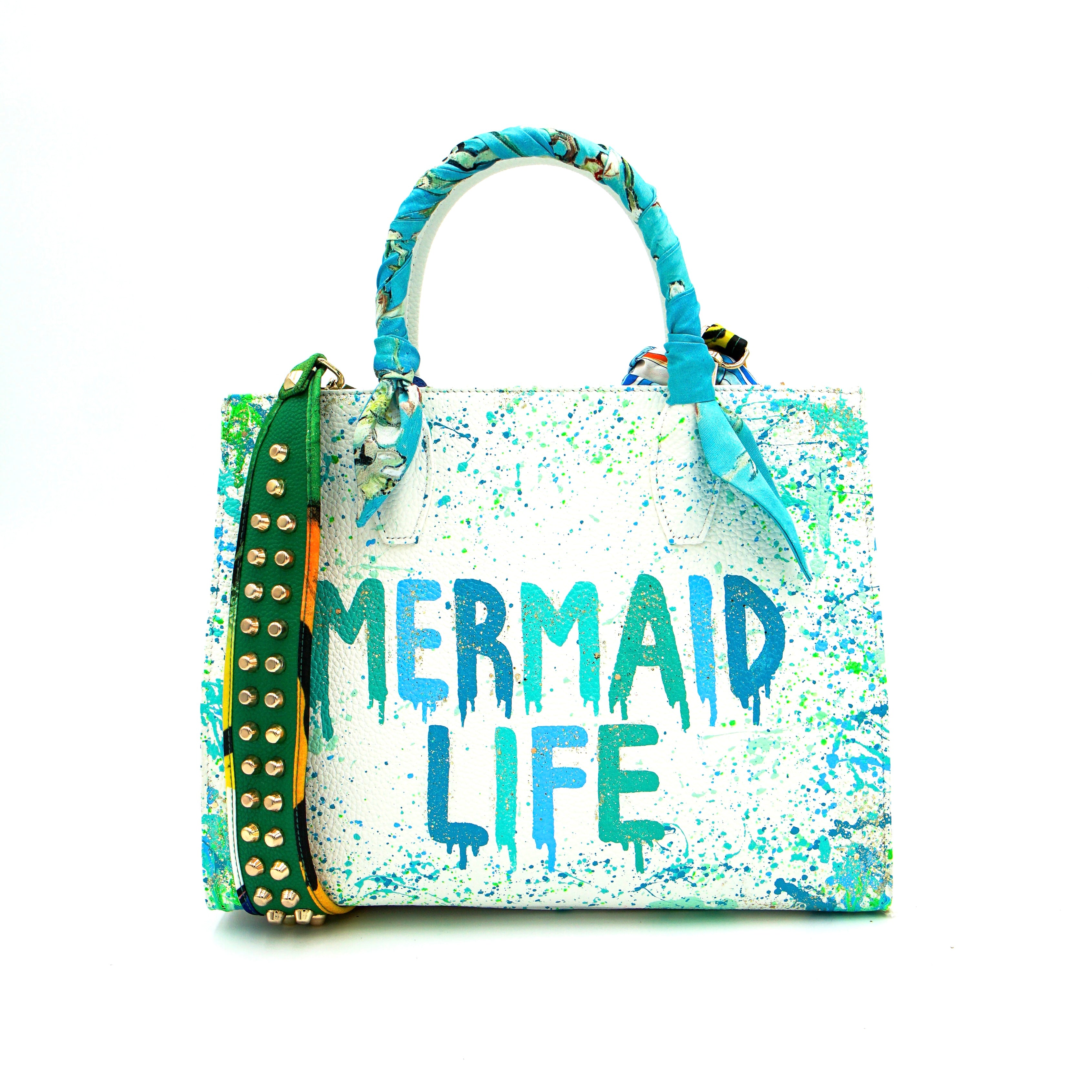 Anca Barbu Sophia Bag, Mermaid Life, Turquoise