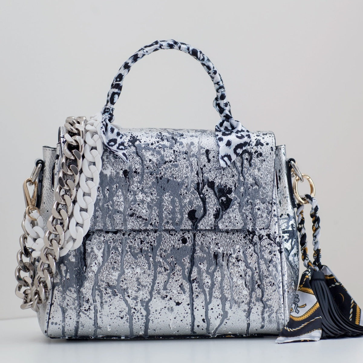 Anca Barbu Vicky Bag, Splashes, Silver