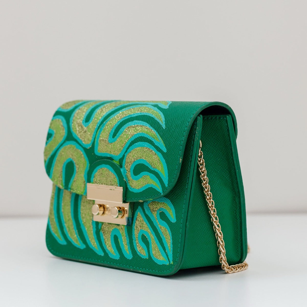 Anca Barbu Carolina Bag, Green Leaf