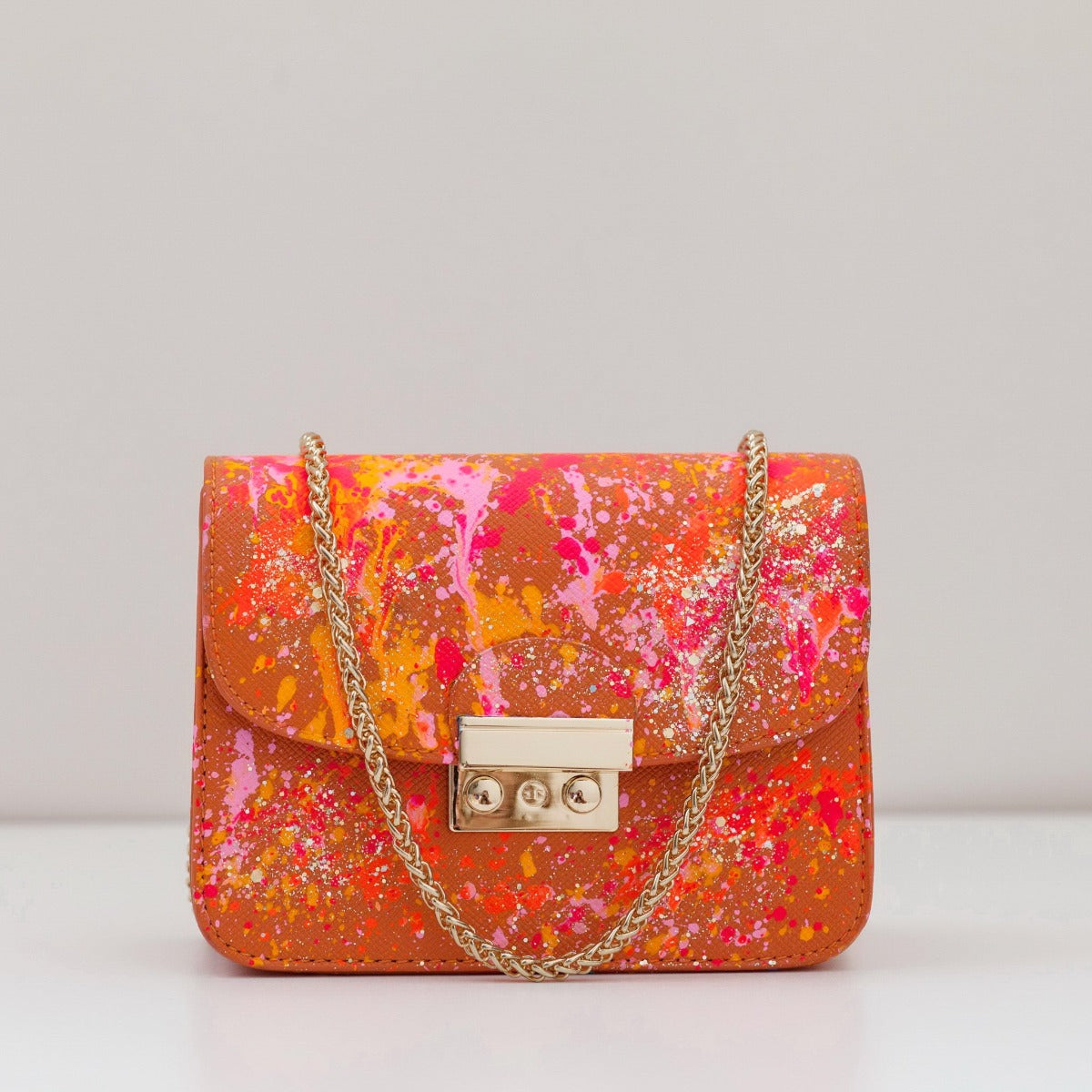 Anca Barbu Carolina Bag, Splashes, Spring Pink