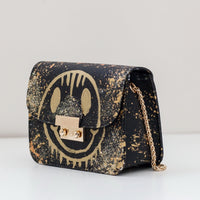 Anca Barbu Carolina Bag, Dripping Smiley, Gold