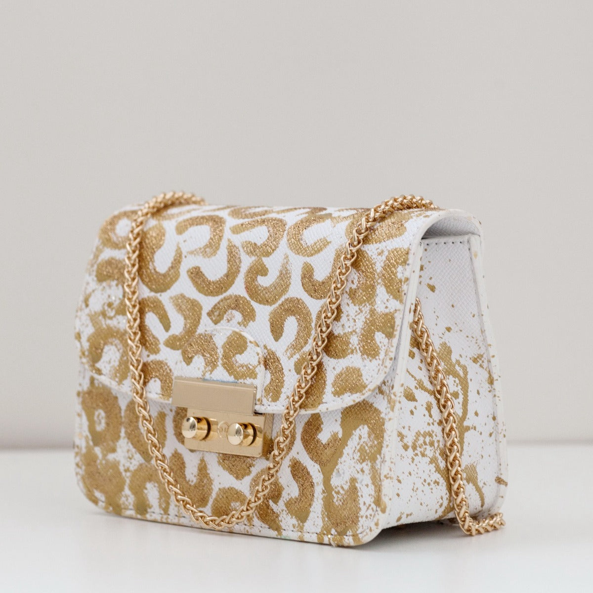 Anca Barbu Carolina Bag, Leopard Print, Gold