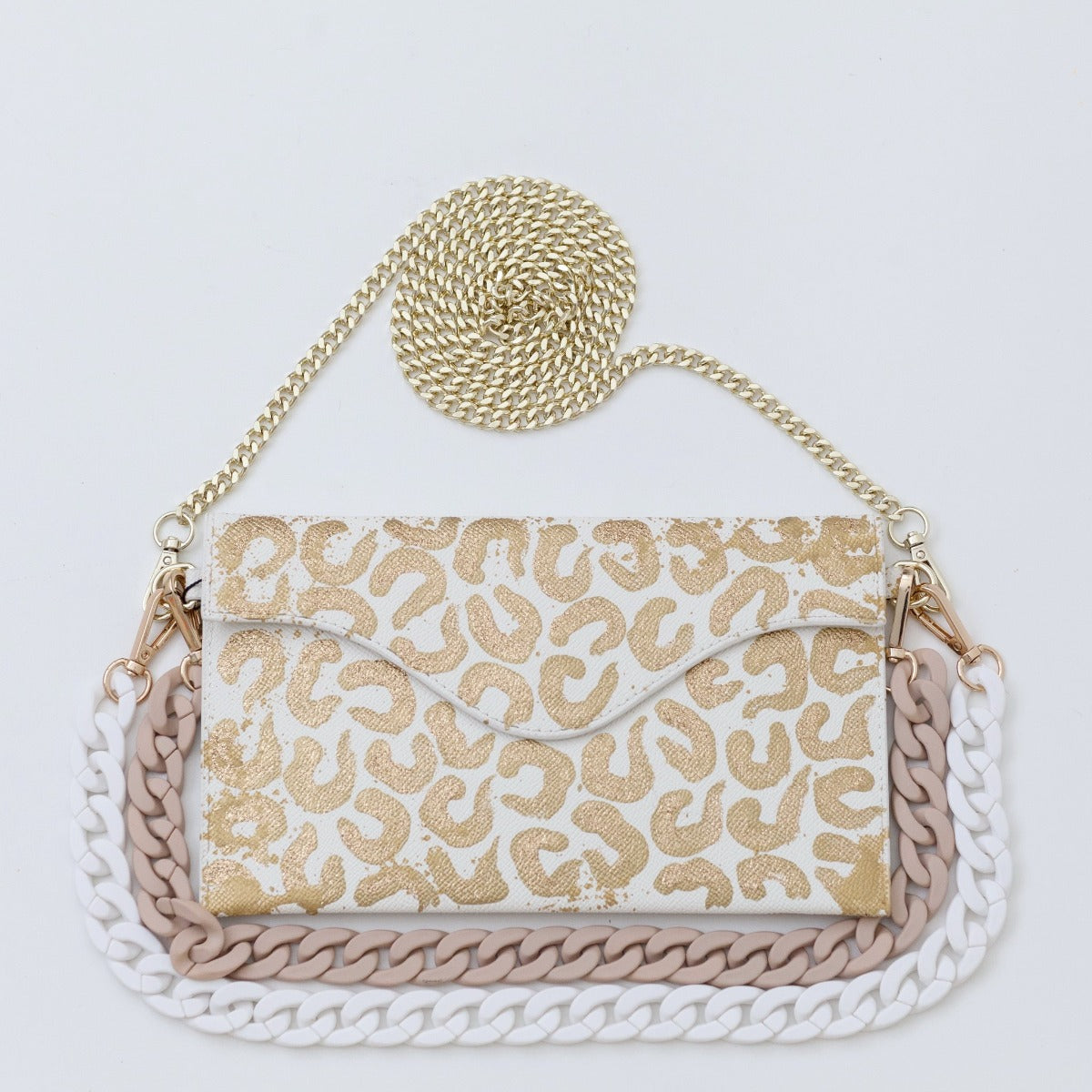 Anca Barbu Sabrina Bag, Leopard Print, Gold