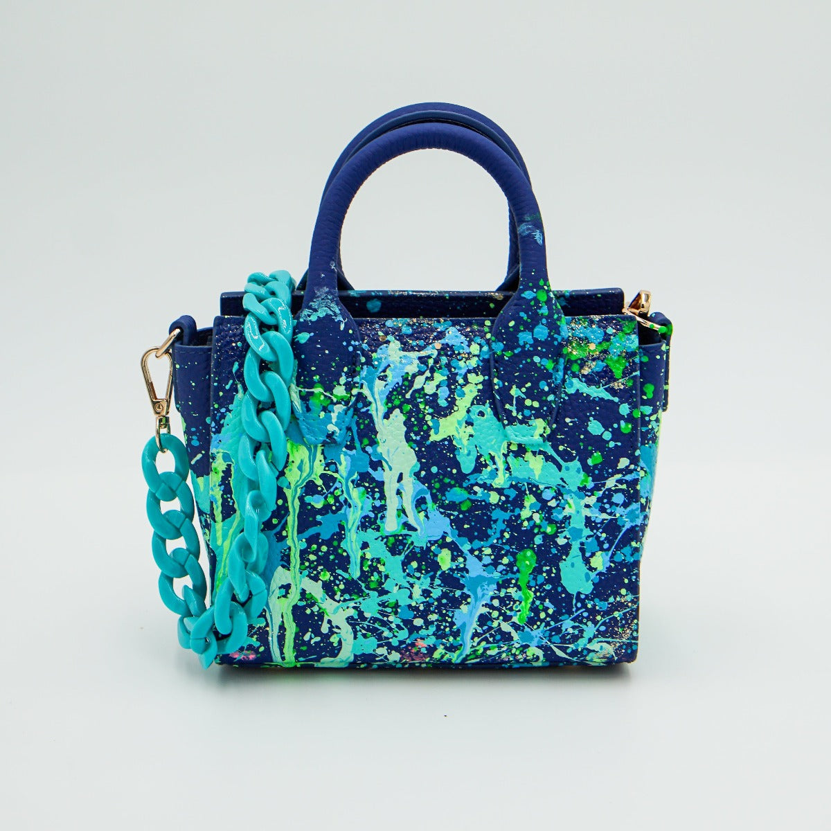 Anca Barbu Camila Bag, Splashes, Turquoise