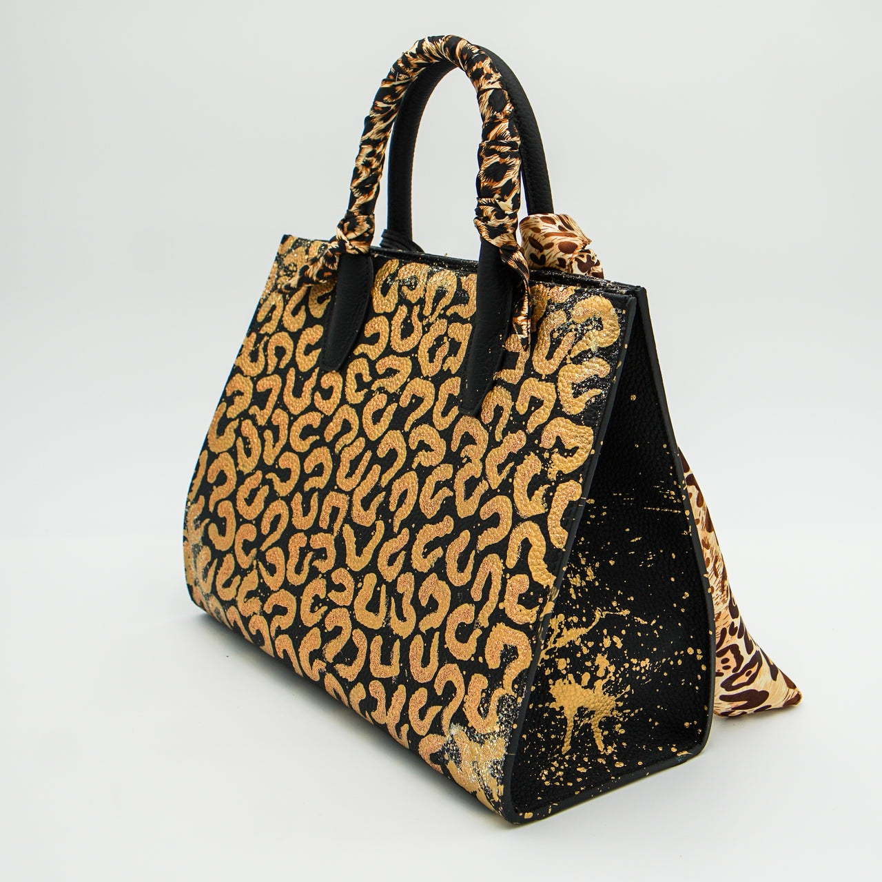 Anca Barbu Sophia Bag, Leopard Print, Gold