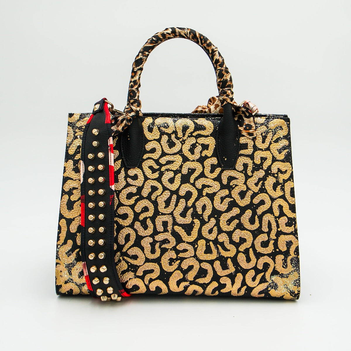 Anca Barbu Sophia Bag, Leopard Print, Gold