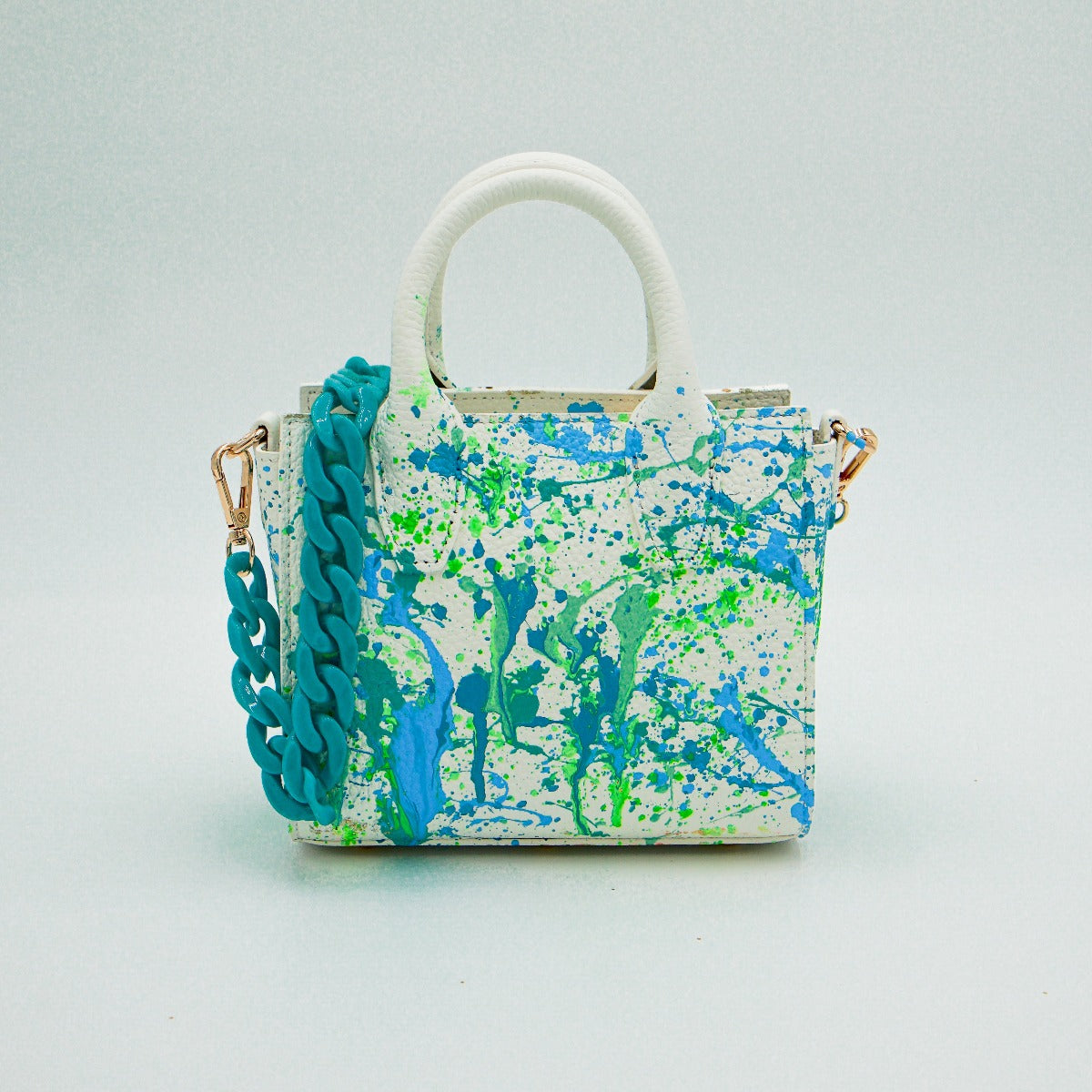 Anca Barbu Camila Bag, Splashes, Turquoise