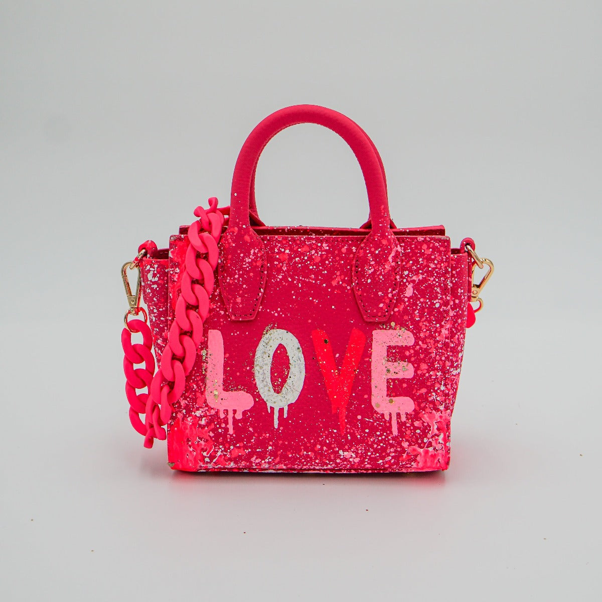 Anca Barbu Camila Bag, LOVE, White and Pink