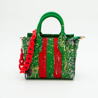 Thumbnail for Anca Barbu Camila Bag, Red Tripe, Metallic