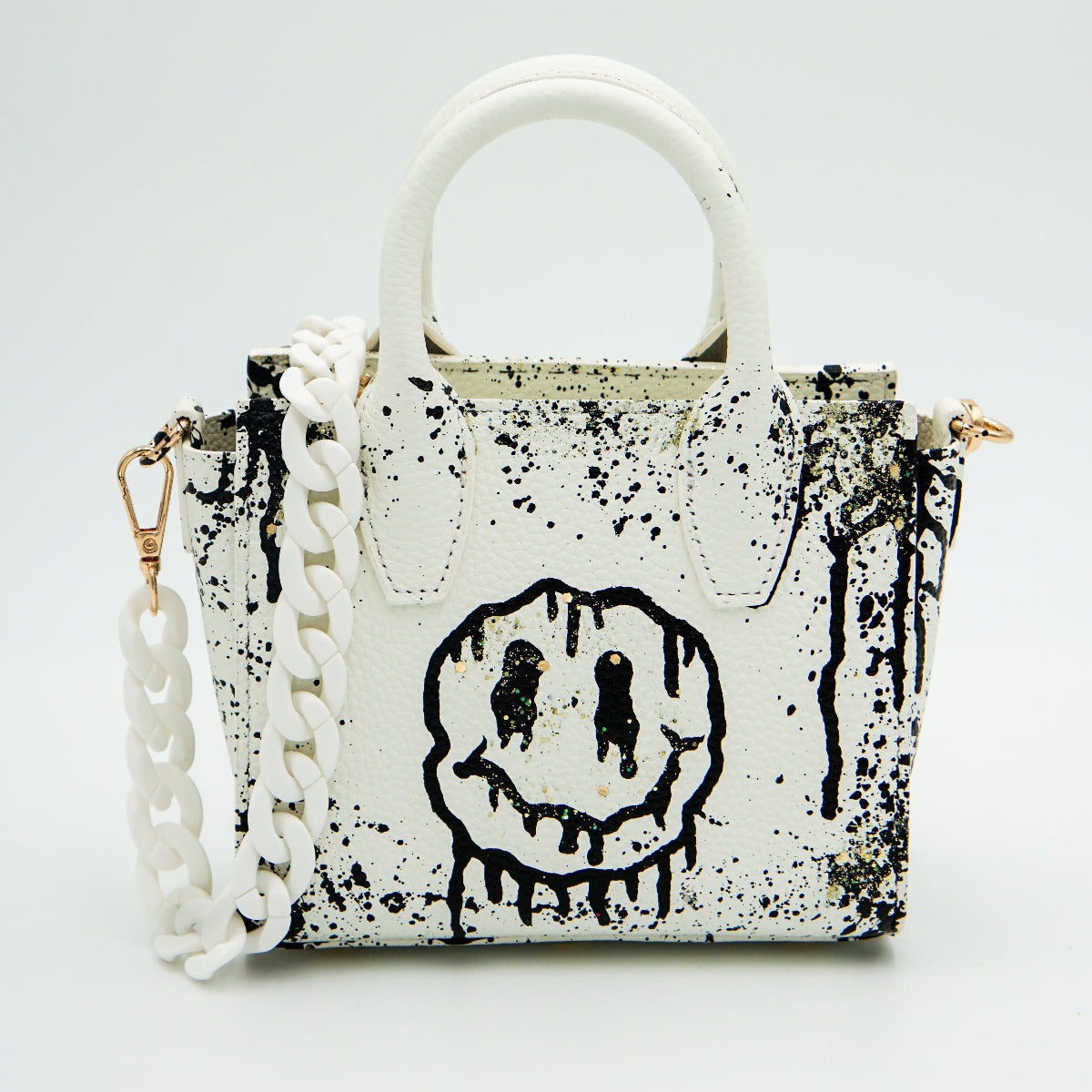 Anca Barbu Camila Bag, Dripping Smiley, Black