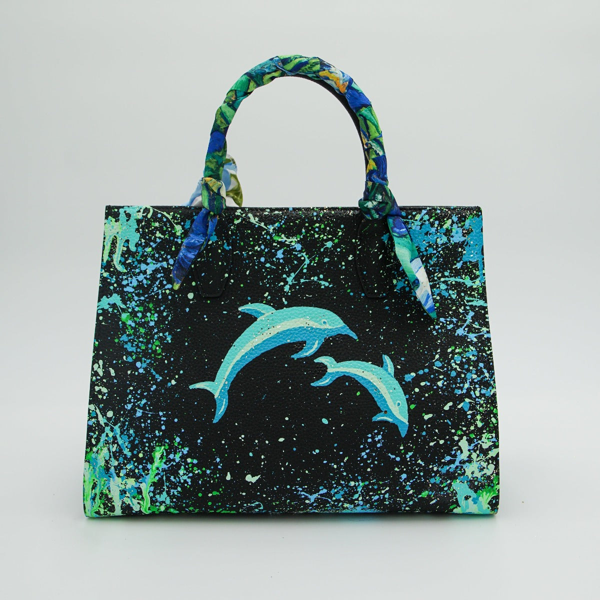 Anca Barbu Sophia Bag, Dolphins, Turquoise