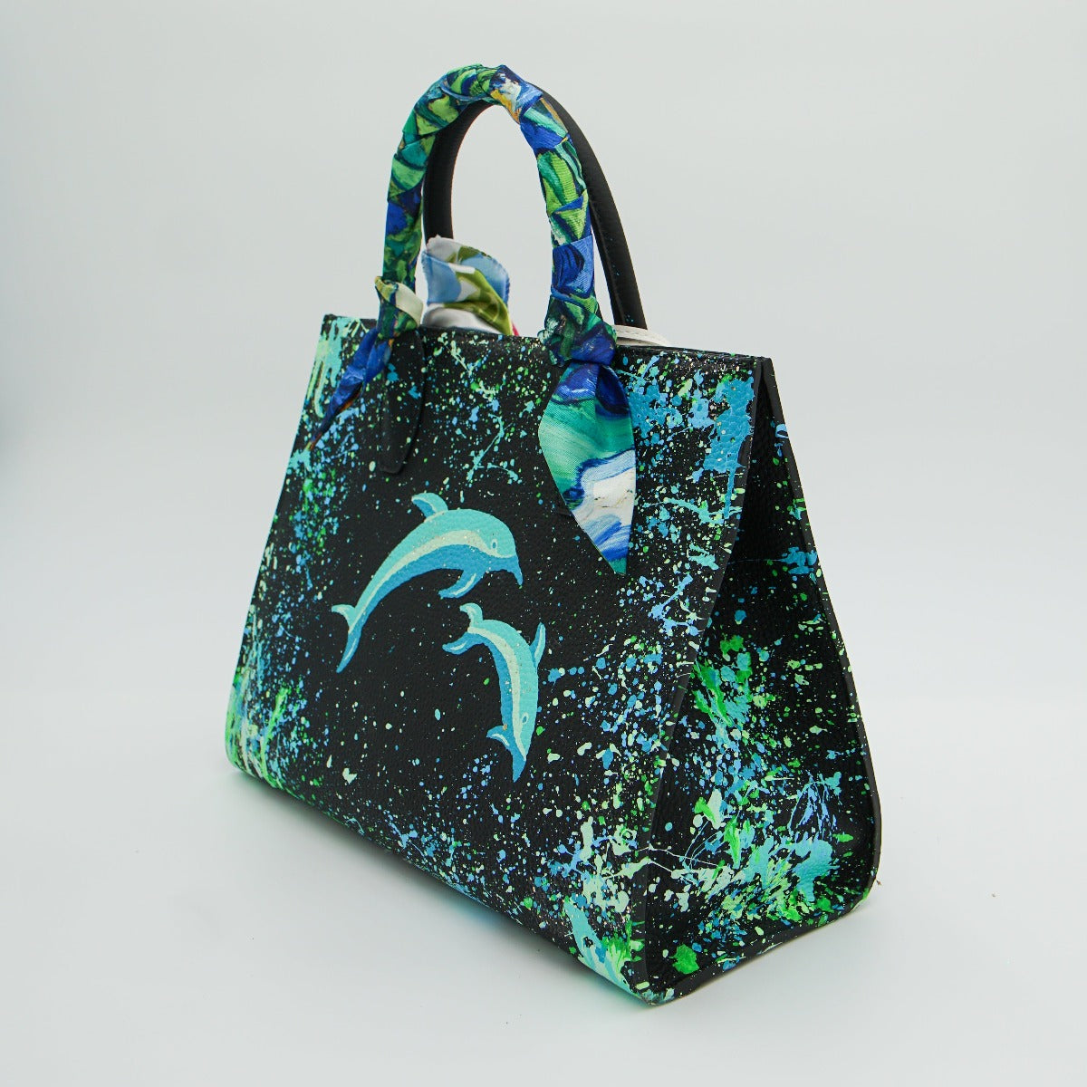 Anca Barbu Sophia Bag, Dolphins, Turquoise