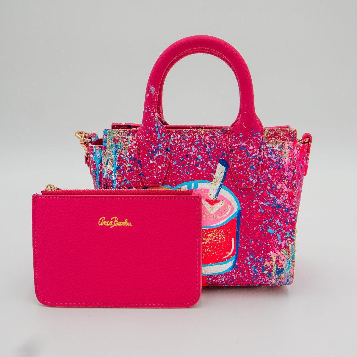 Anca Barbu Camila Bag, Cocktail With Cherries and Oranges, Pink and Blue