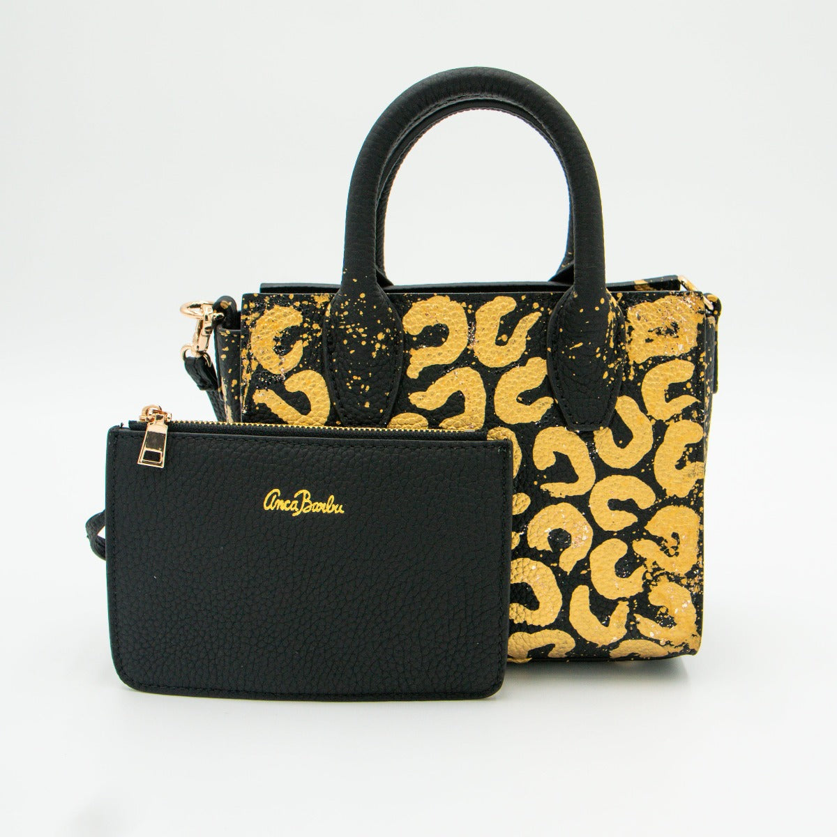 Anca Barbu Camila Bag, Leopard Print, Gold