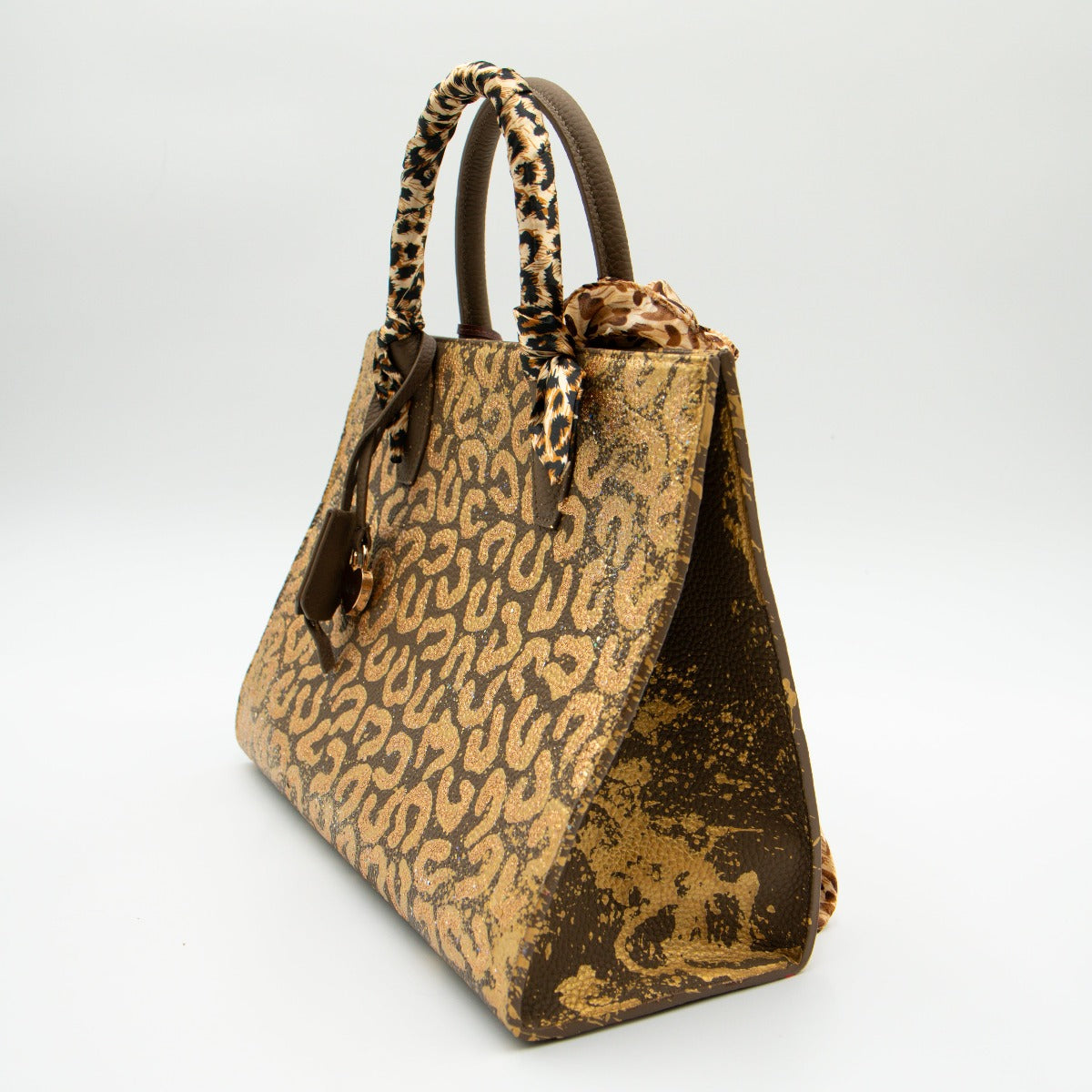 Anca Barbu Sophia Bag, Cheetah, Gold