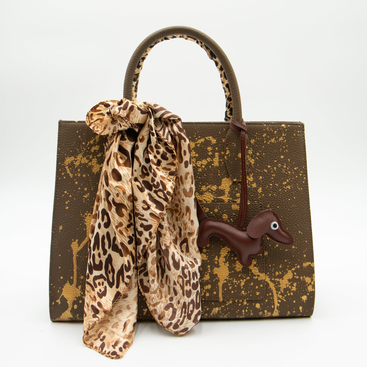 Anca Barbu Sophia Bag, Cheetah, Gold