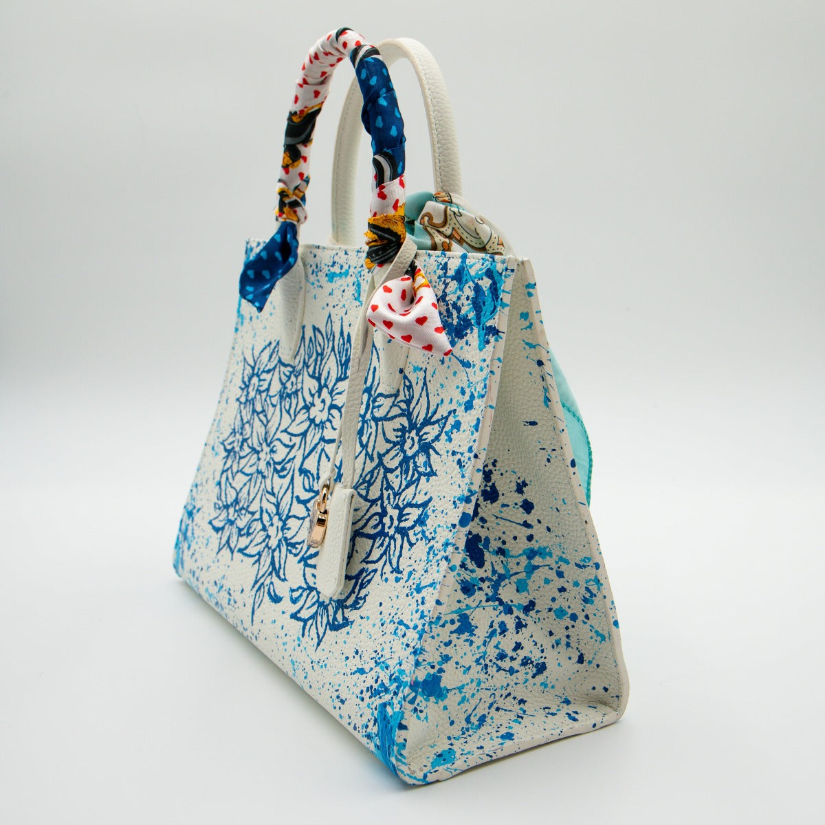 Anca Barbu Sophia Bag, Blue Flowers