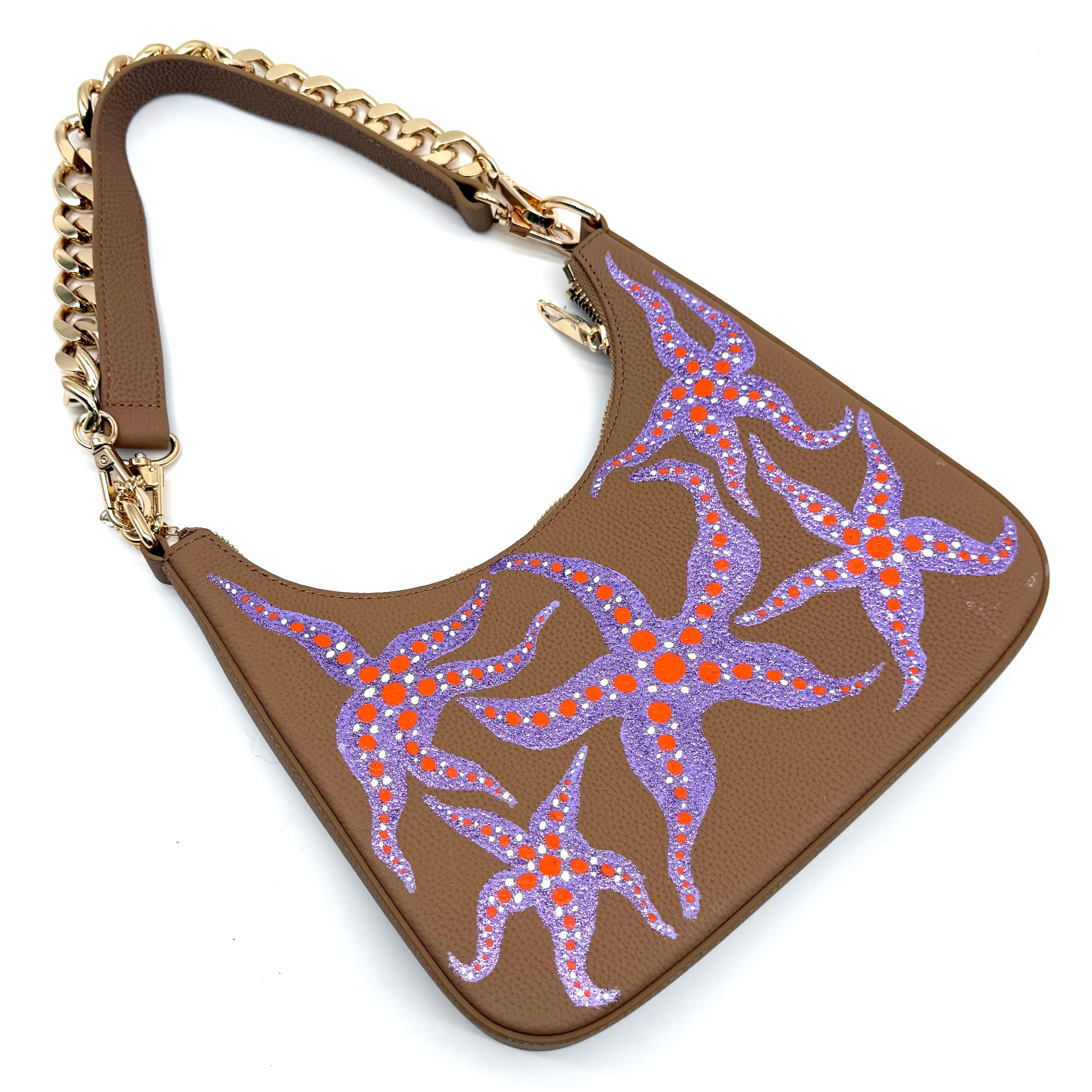 Anca Barbu Mika taupe “Purple Glitter Starfish”