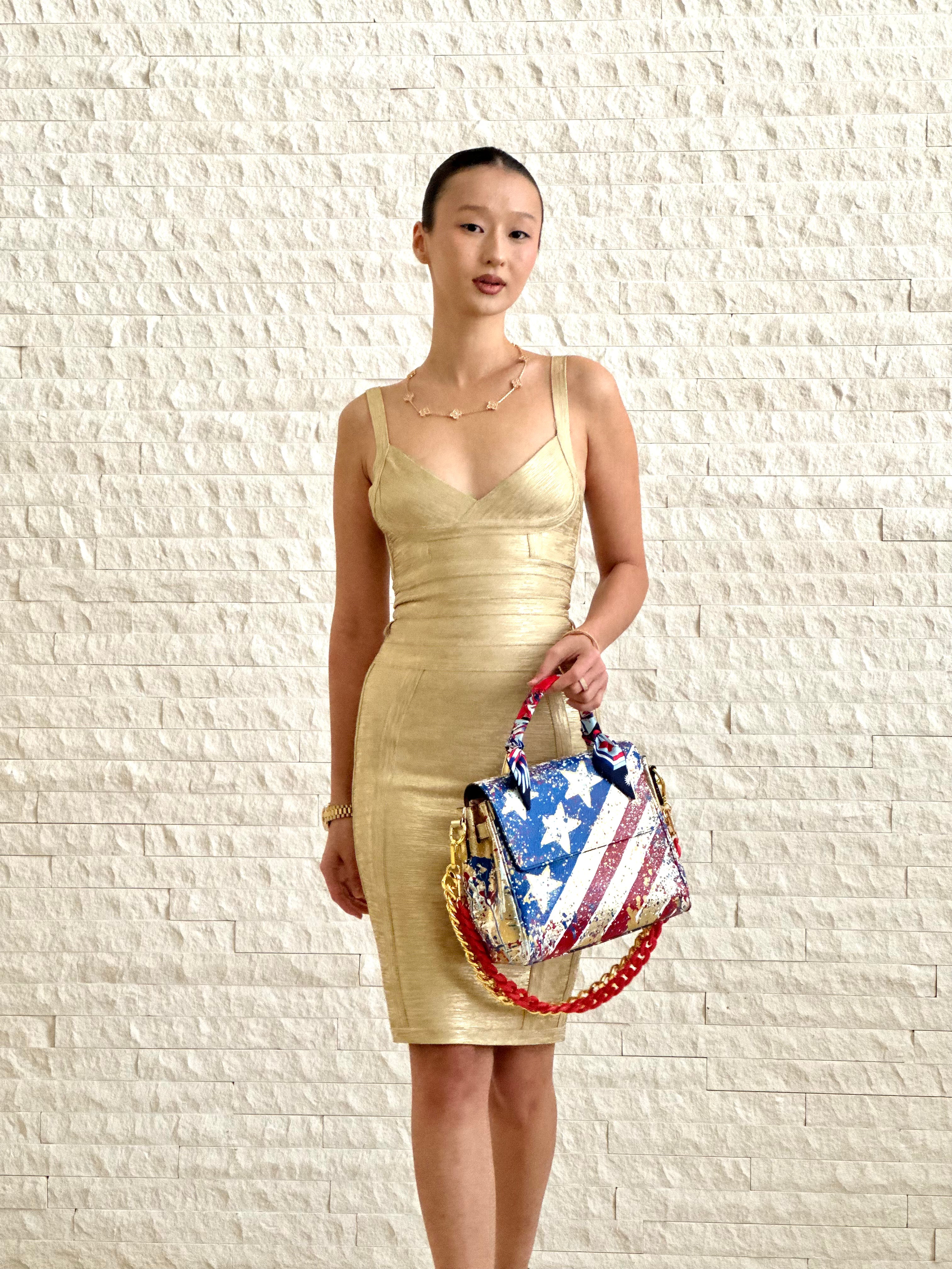 Anca Barbu Vicky Gold Bag, American Flag