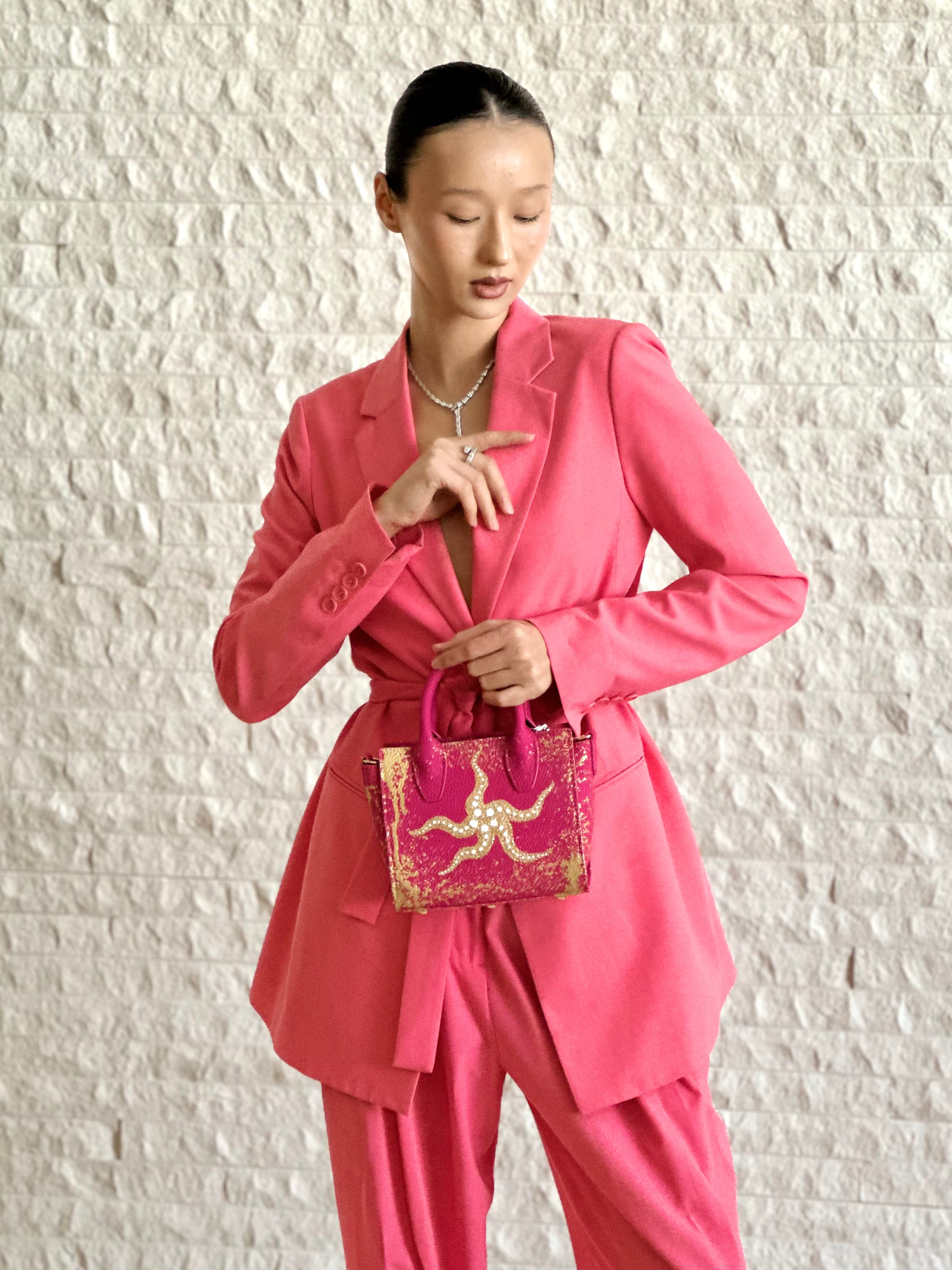 Anca Barbu Camila Pink Bag, Gold Starfish