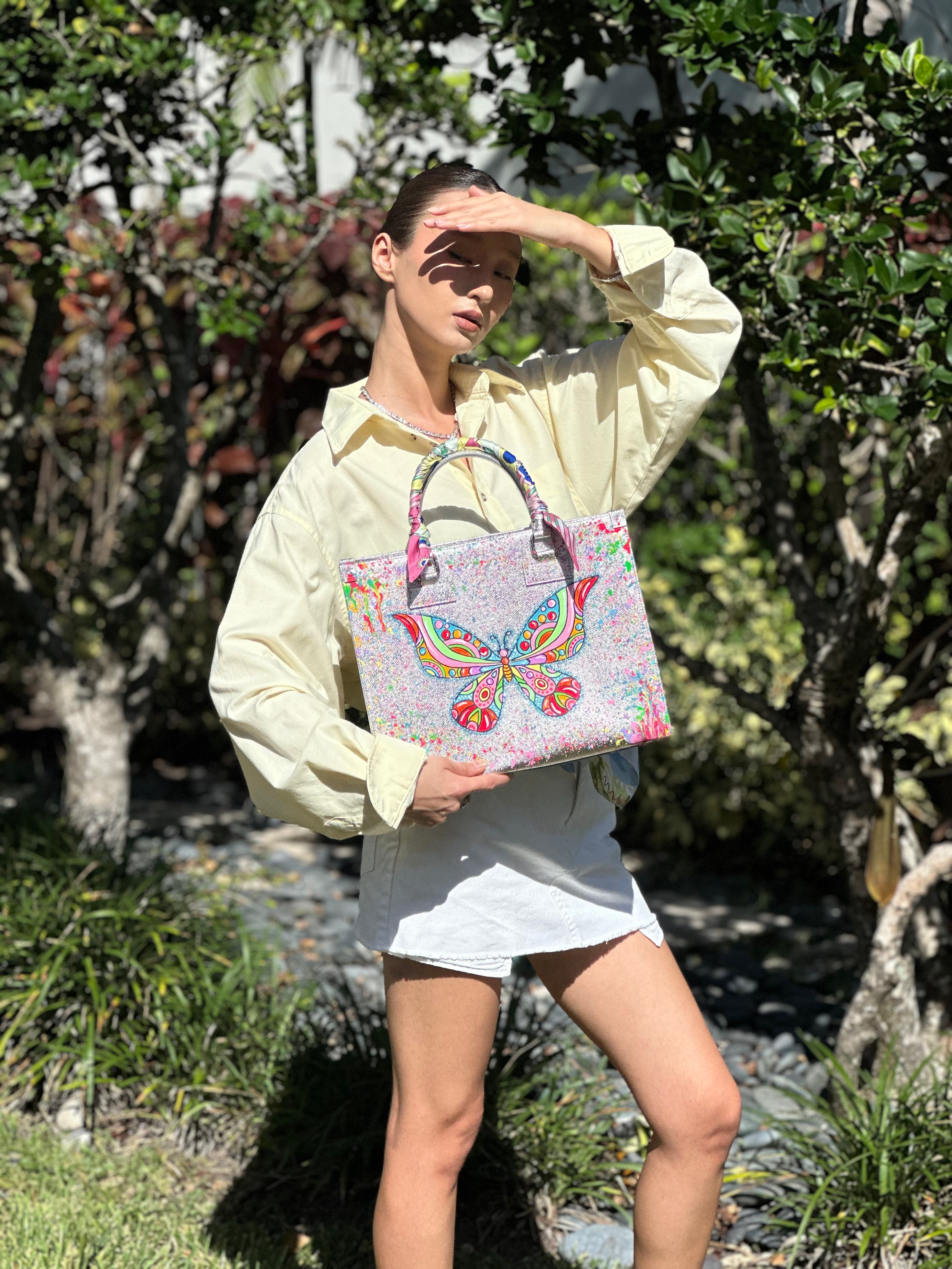 Anca Barbu Nicole Limited edition Bag, Silver  Butterfly